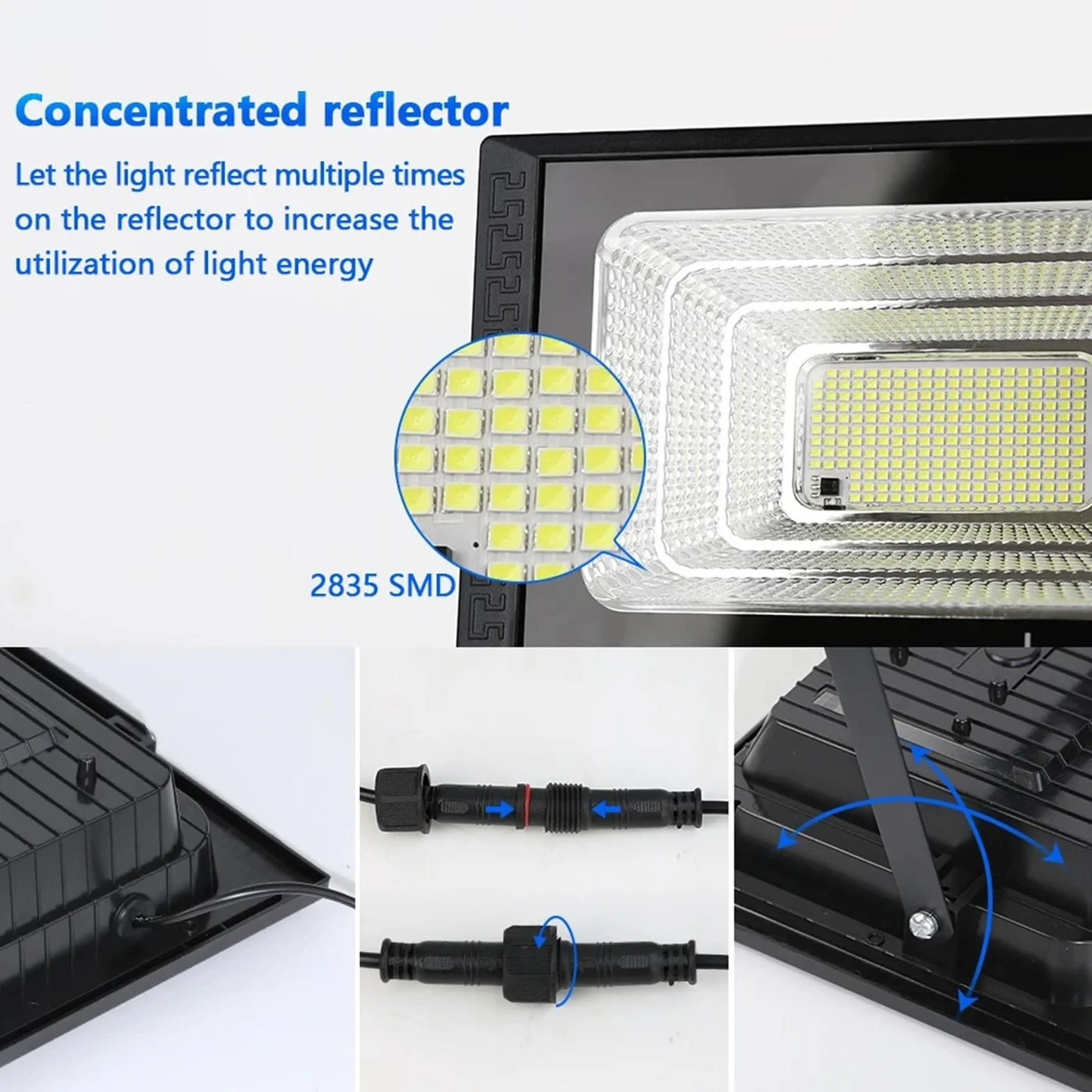 Reflektor zewnętrzny LED 50 W, zimna biel, wodoodporna
