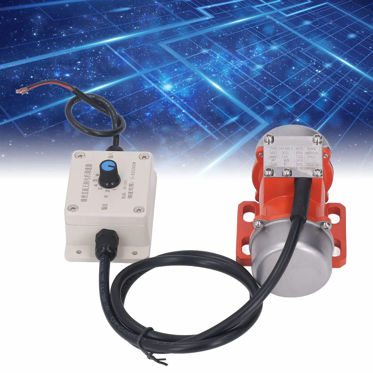 Silnik Wibracyjny DC 12V Bezszczotkowy 30W 4000 Obr./min Wibrator do Betonu