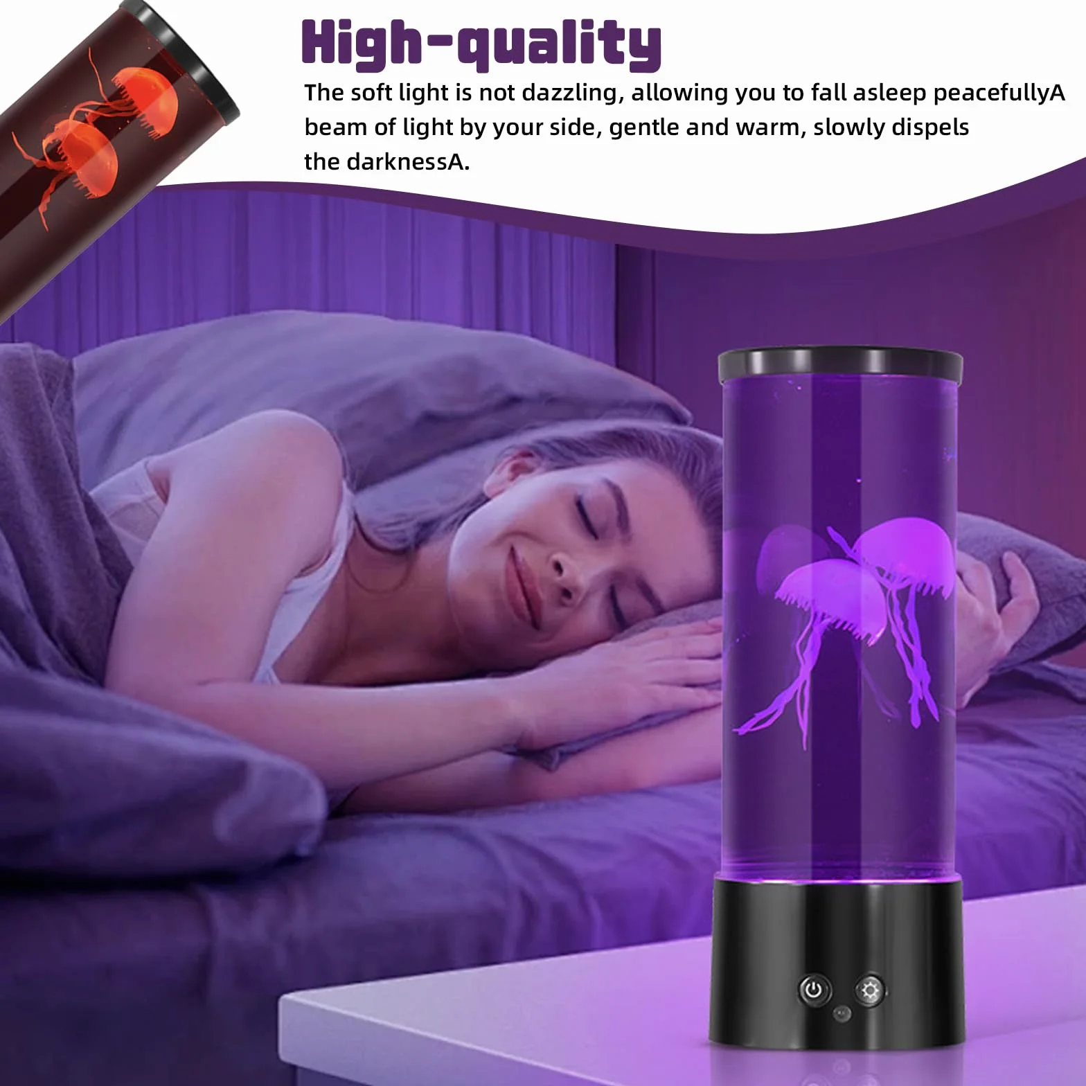 Lampa LED z meduzami LED, 17 kolorów i 4 tryby świecenia, Bluetooth Jellyfish Lamp z pilotem zdalnego sterowania, USB, nastrojowe światło do sypialni