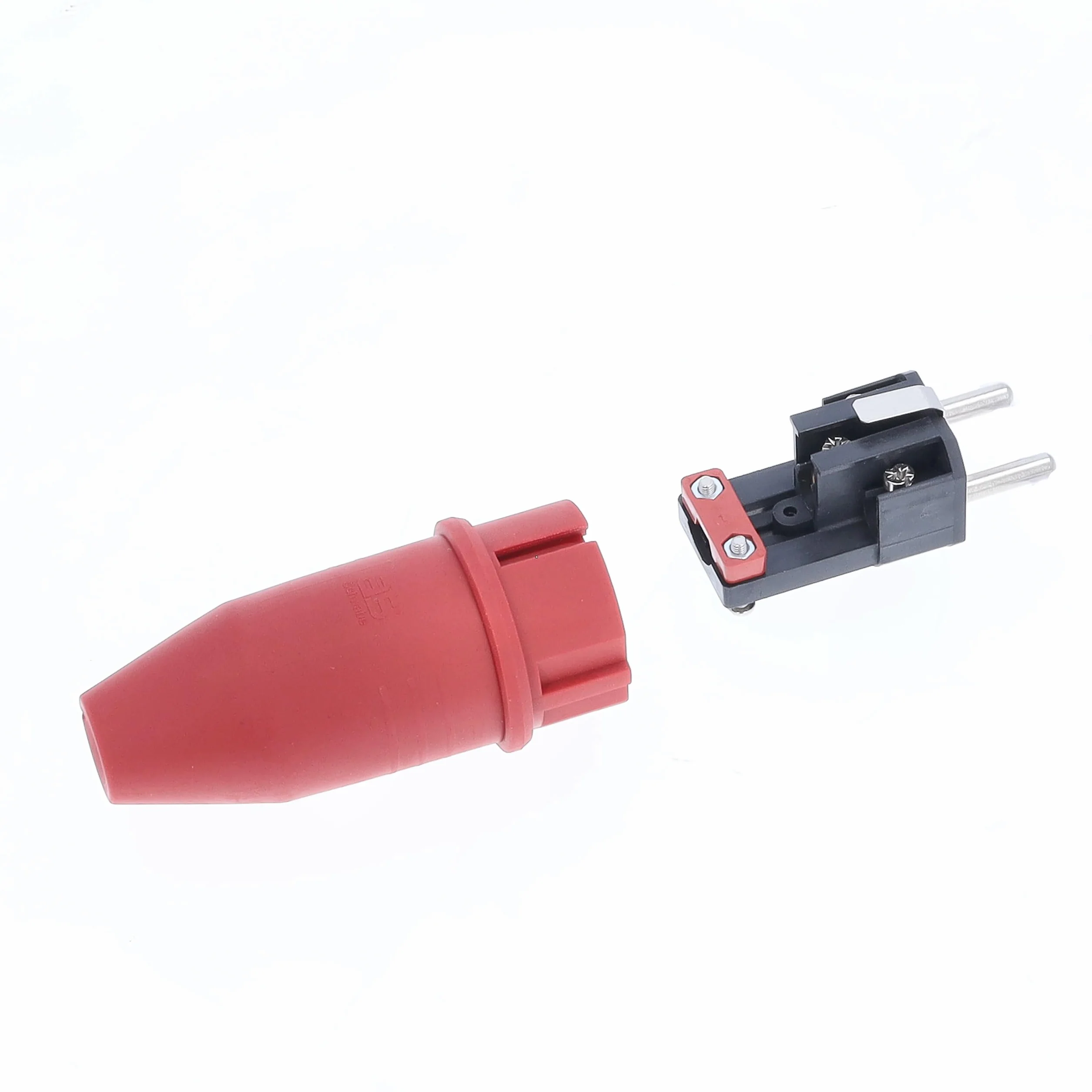 Schwabe Wtyczka z zestykiem ochronnym czerwona 230V 16A IP44 gumowa wtyczka zasilająca do przewodów 2,5 mm²