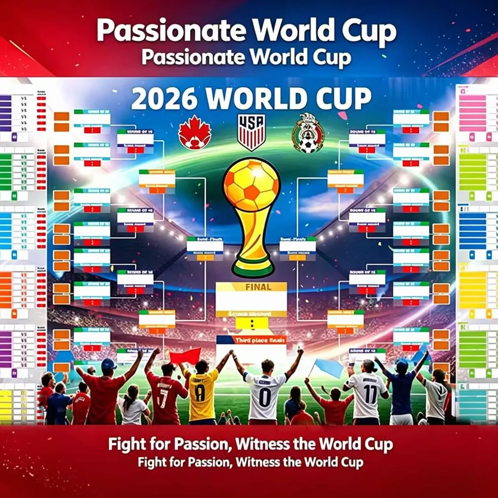 Shengou Plan meczów w piłce nożnej 2026, plakat z 2 piórami, planer piłki nożnej 150 x 90 cm, plan meczów MŚ 2026, plakat do dekoracji, zawiera 48 drużyn, grup, nokaut i finały wszystkie wyniki meczów