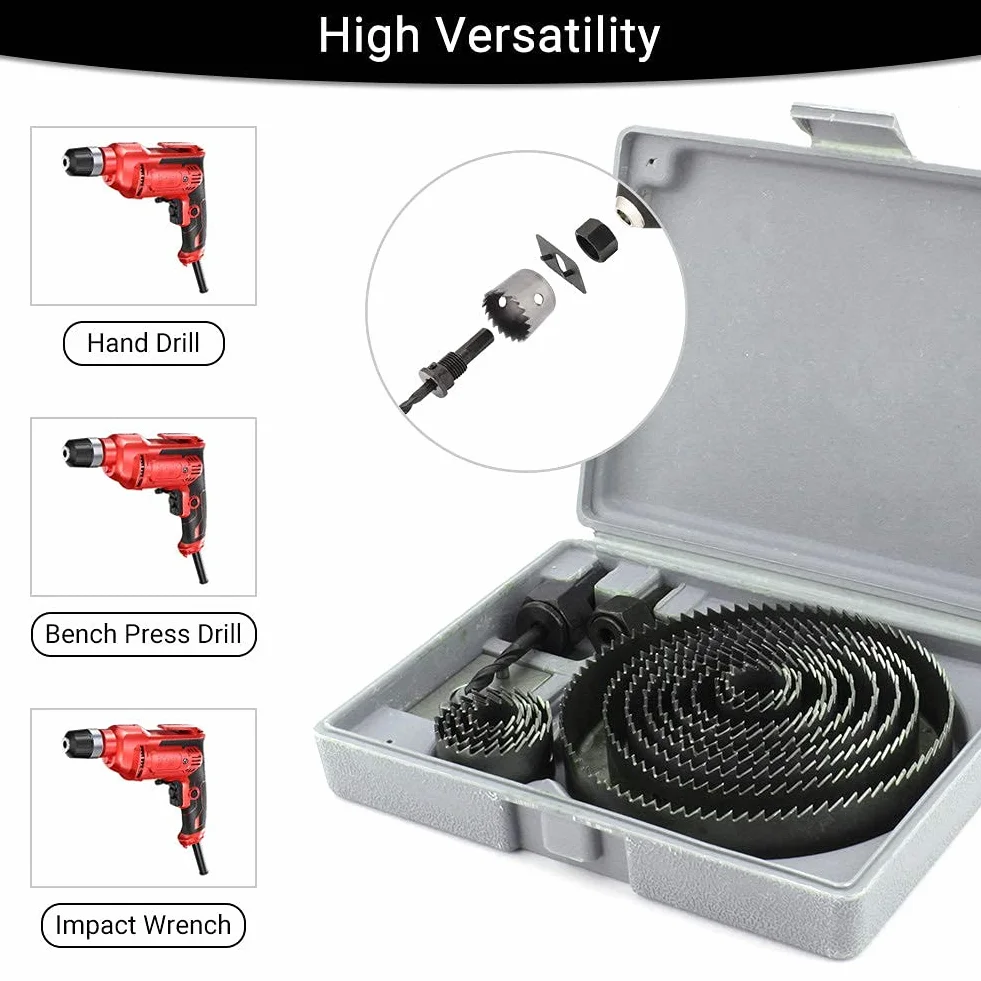 Zestaw Otwornic do Drewna, 16 Sztuk, 19 mm - 127 mm