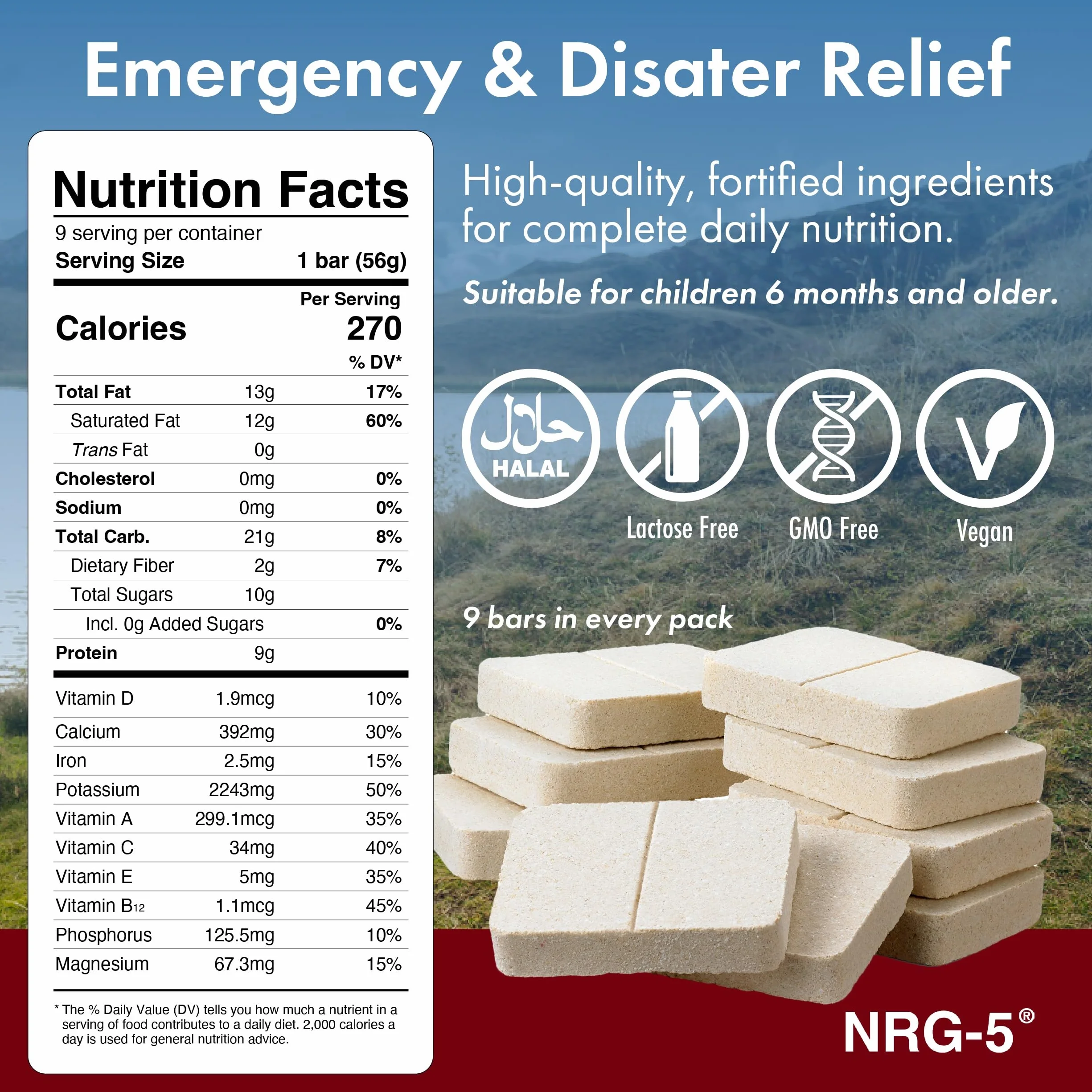 Katadyn NRG-5 Emergency Food Ration, tan