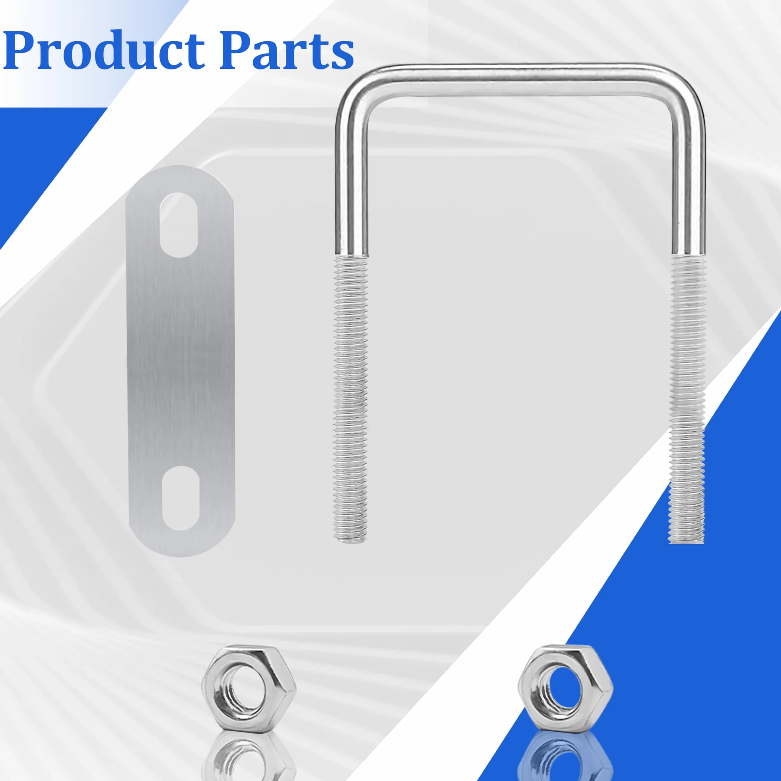 Zestaw 8 śrub U M6 U-Bolts, 80x50mm Śruba U ze stali nierdzewnej z nakrętką podkładki śruby mocujące do mocowania węży
