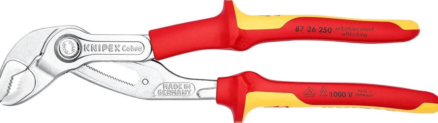 KNIPEX Cobra VDE Szczypce nastawne do rur izolowane chromowany 250 mm