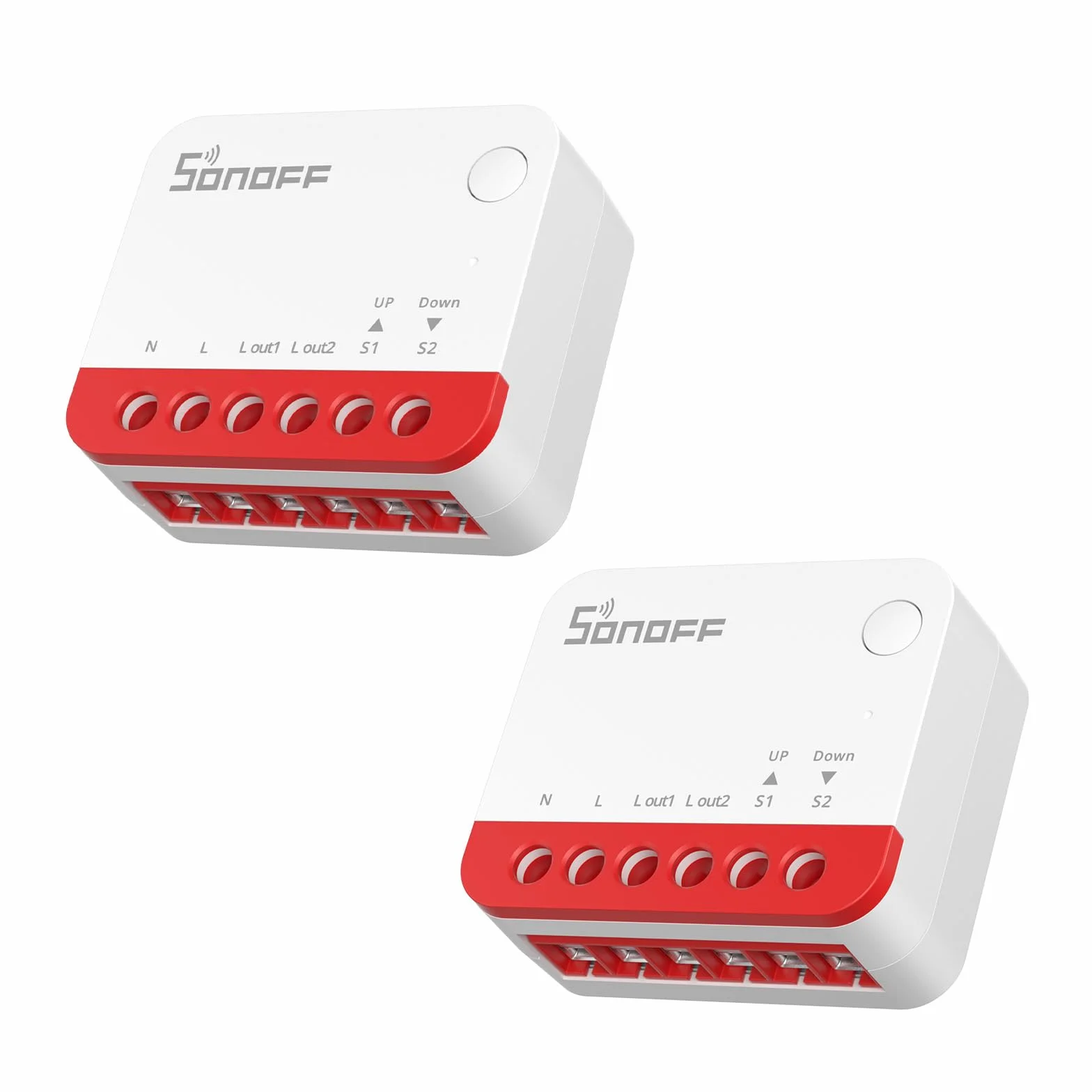 SONOFF Zigbee Przełącznik do Rolet MINI-ZBRBS, Miniaturowy Rozmiar, Sterowanie Procentowe, Repeater Zigbee, Obsługa Alexa/Google Assistant/Home Assistant, Wymagany Przewód Neutralny, Zestaw 2 szt.