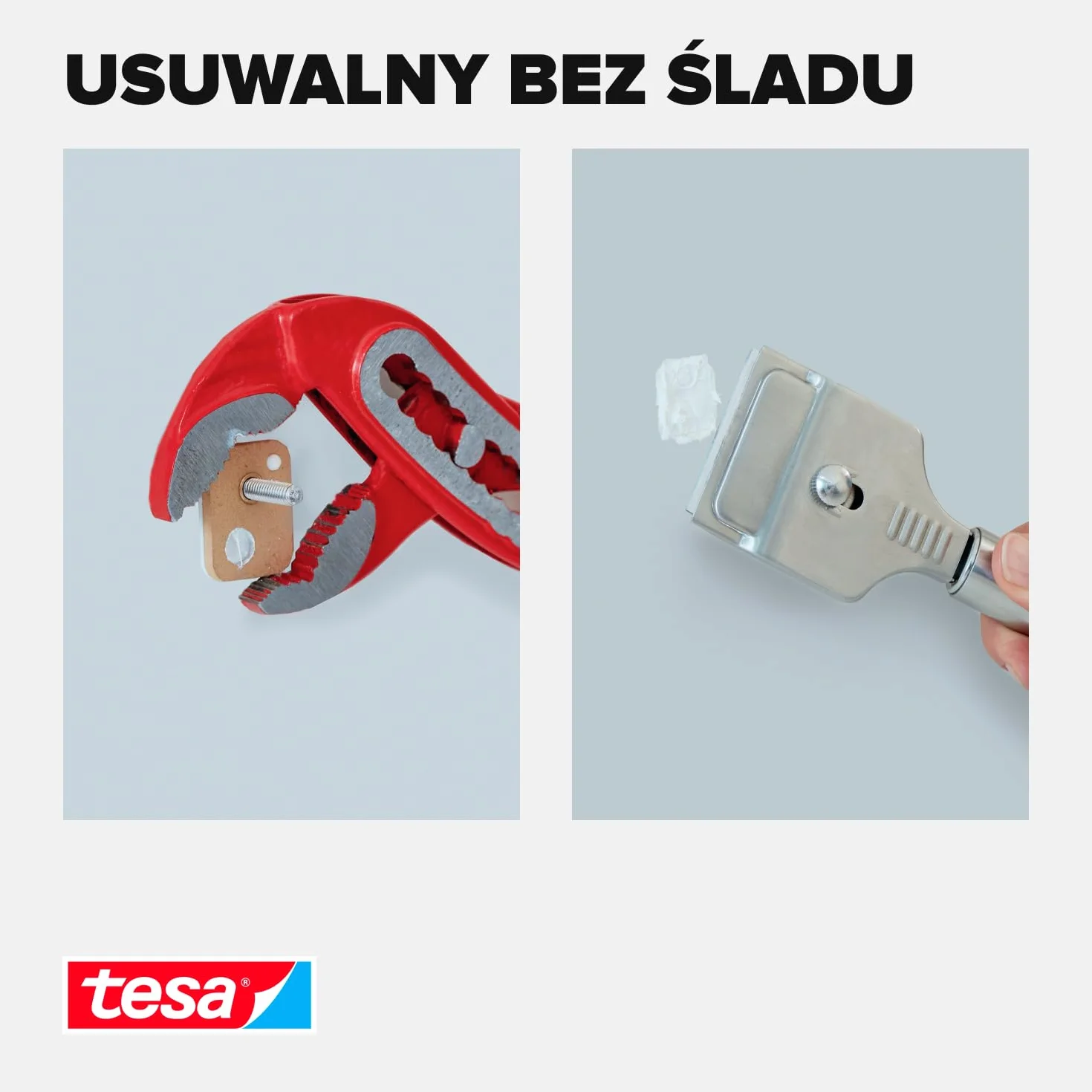 tesa Śruba klejąca do muru i kamienia, moc trzymania 2,5 kg, czworokątna, 2 sztuki