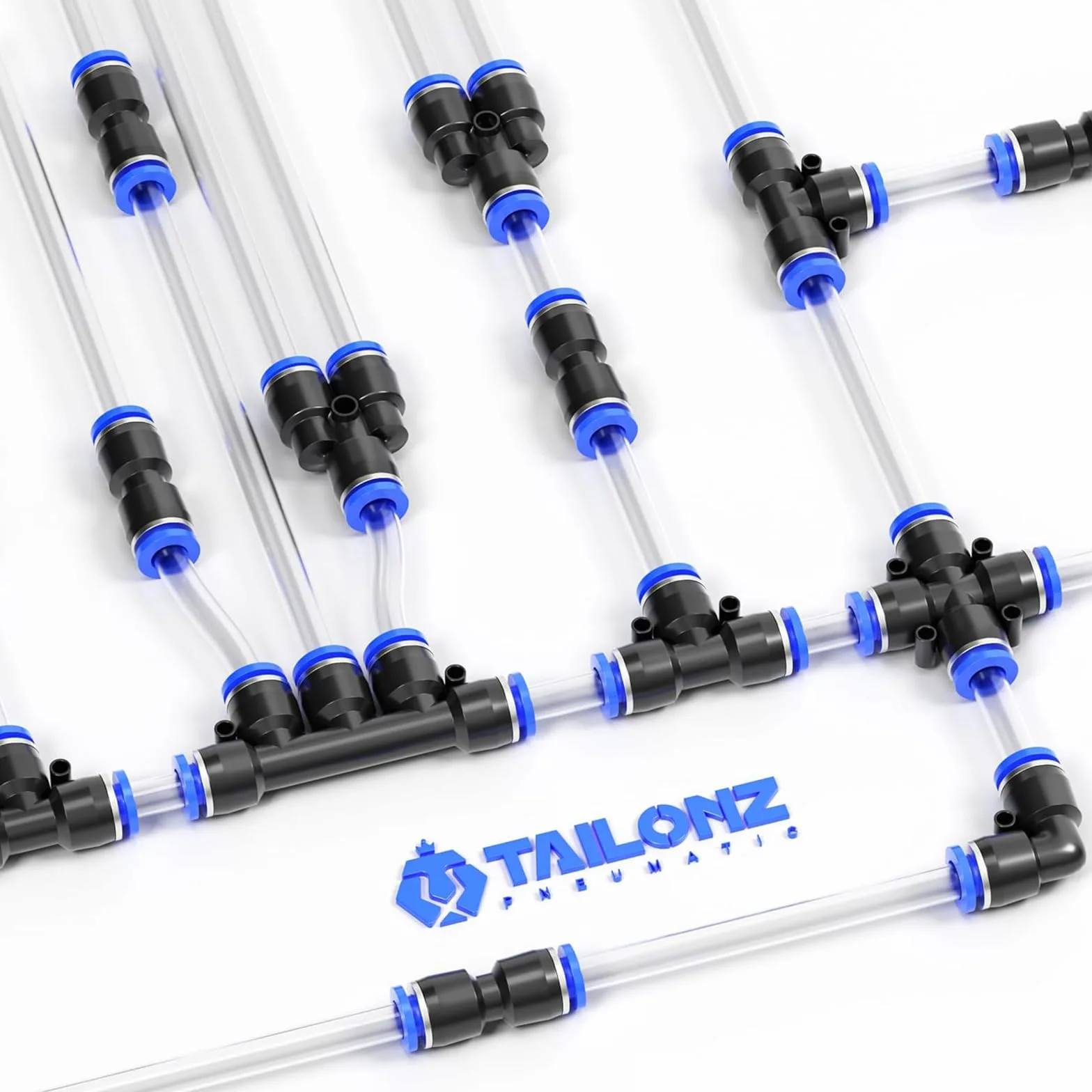 TAILONZ PNEUMATIC Zestaw złączek pneumatycznych 8 mm OD Push to Connect 40 szt.
