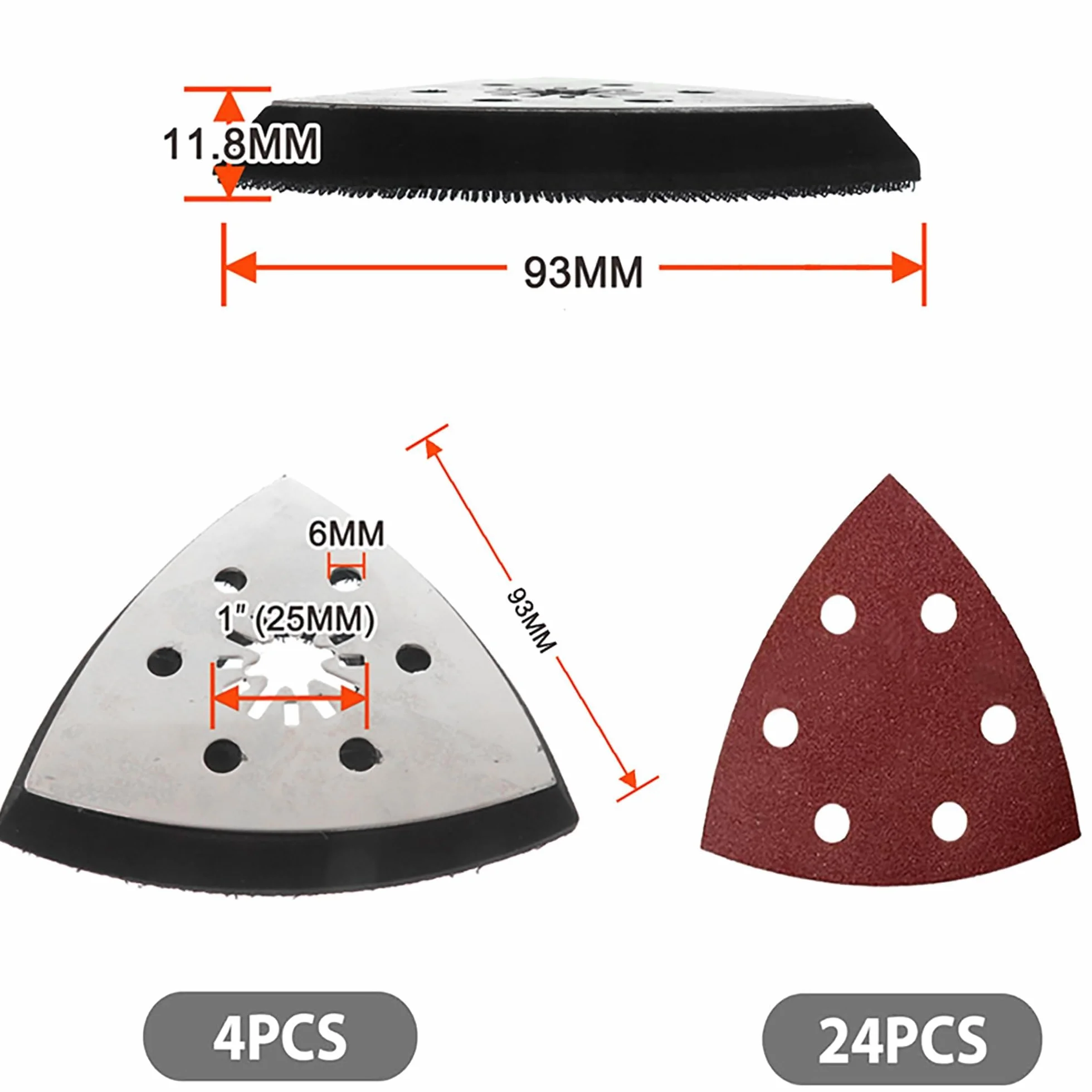 Trójkątne talerze szlifierskie Multimaster 93 mm 24x papier ścierny Starlock