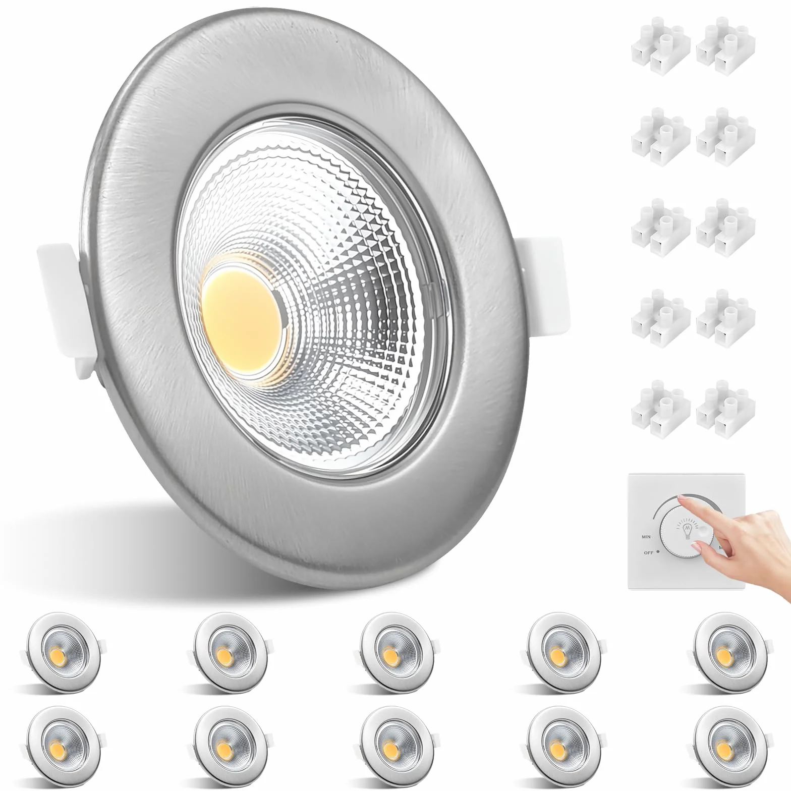 Allesgute LED do zabudowy 230 V 10 W 850 lm 4000 K stal nierdzewna
