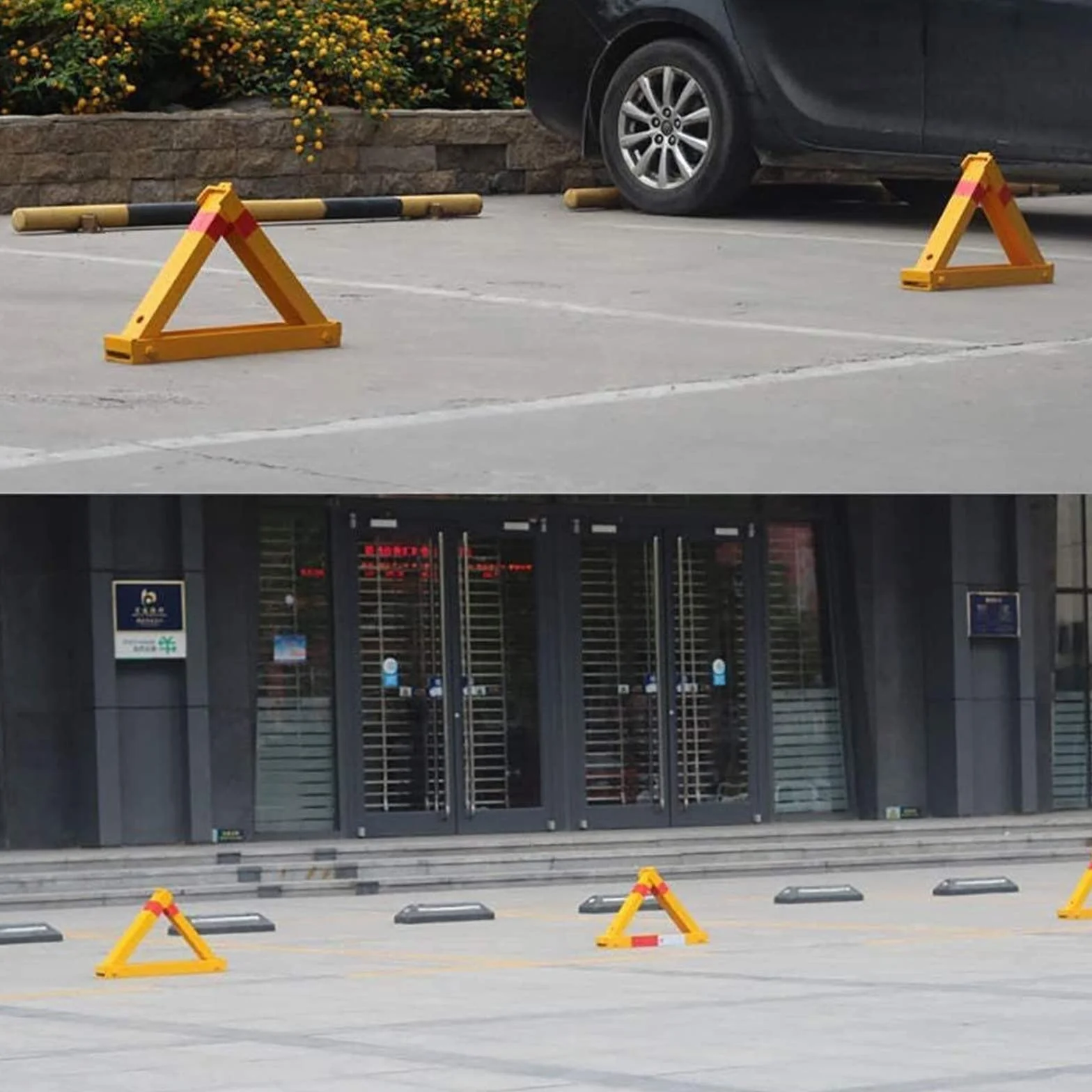 Blokada Miejsca Parkingowego, Składana Bariera Parkingowa, Słupek Parkingowy Trójkątny, Ręczna Blokada Parkingowa, Gadżety Parkingowe,48CM