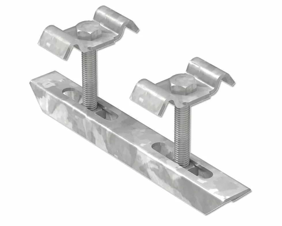 Podwójny zacisk do rusztu 30 mm MW 30/30 mm & 34/38 mm S235JR ocynkowany ogniowo