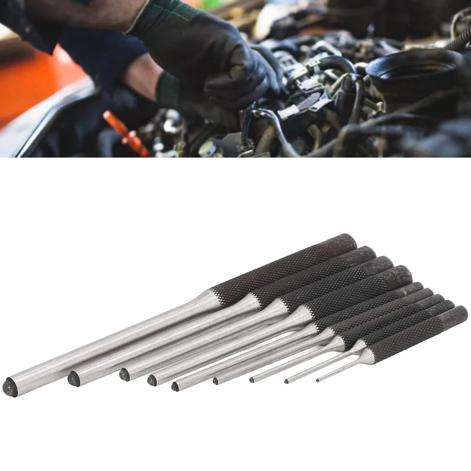 Fyearfly Roll Pin Punch Set, zestaw wybijników do sworzni, stal nierdzewna