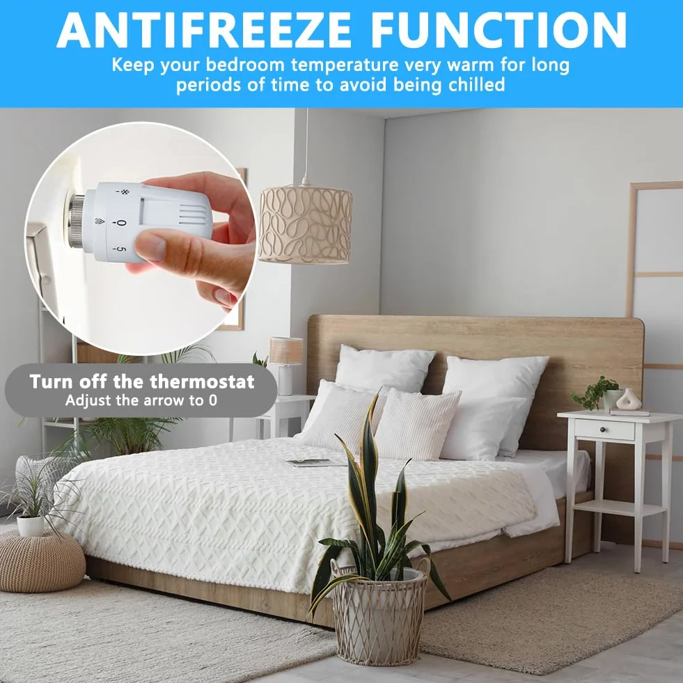 Flintronic Termostat do grzejnika M30 x 1,5 3 sztuki głowica zaworu termostatycznego