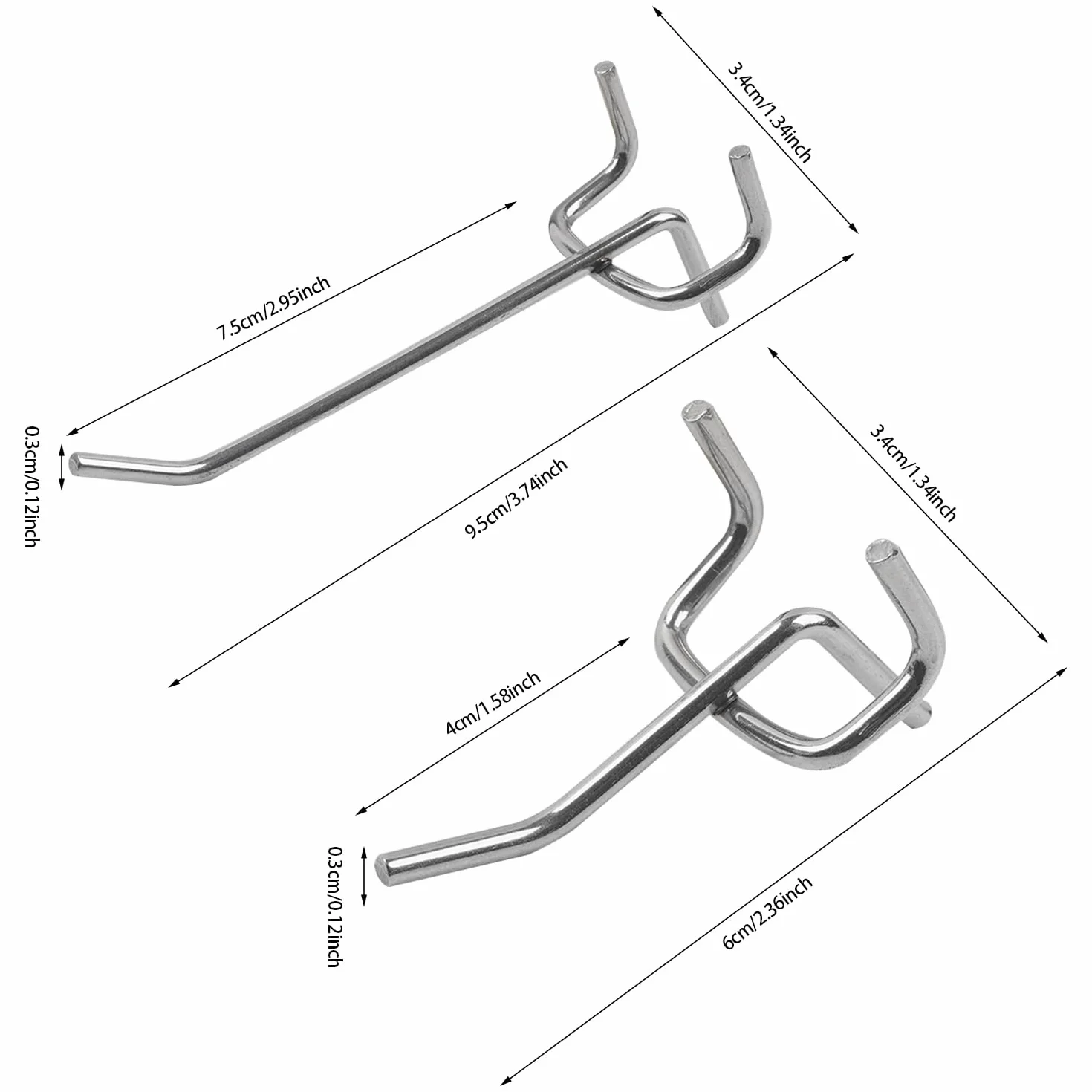 Metalowe perforowane haczyki do desek 32 szt. 10 cm 5 cm