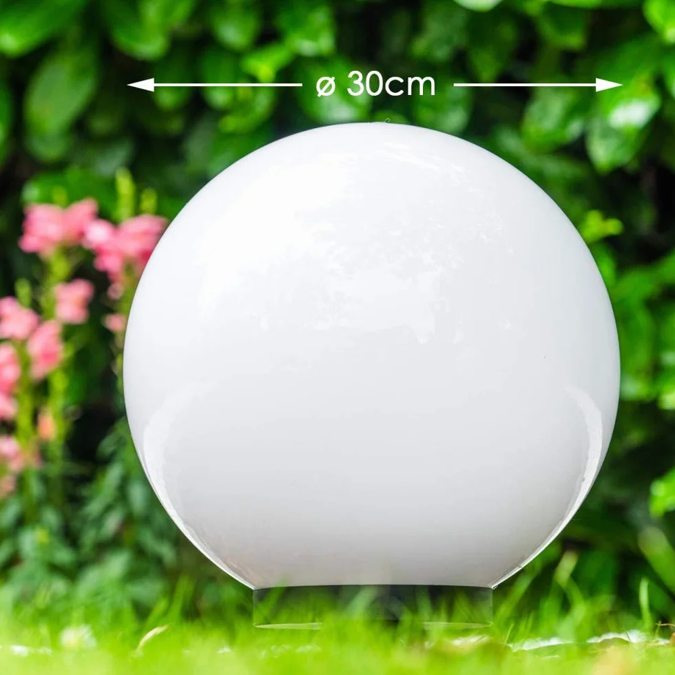 Lampa kulista Miau Ø30cm E27 z kolcem ziemnym biała tworzywo sztuczne 5m kabel