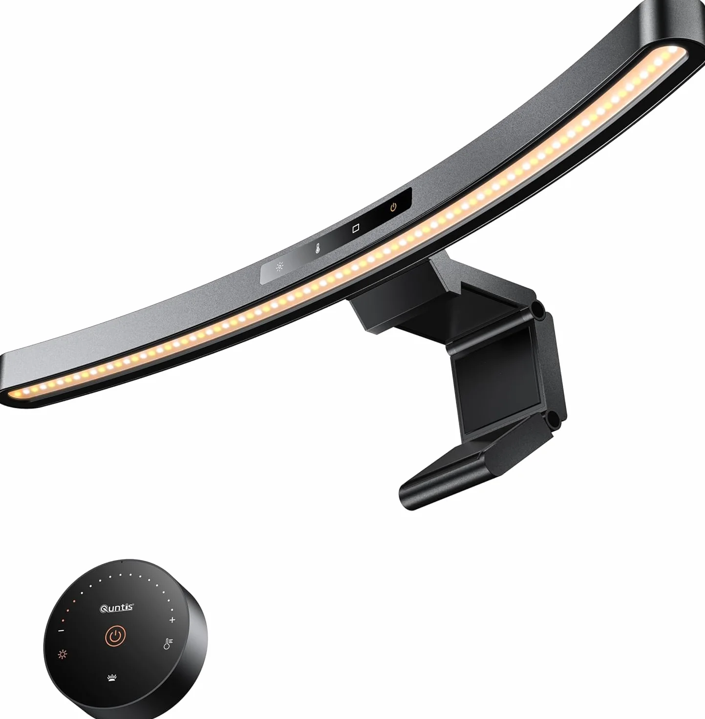 Quntis 45CM zakrzywiona lampa monitora z dotykowym sterowaniem i pilotem, automatyczne ściemnianie, ochrona oczu