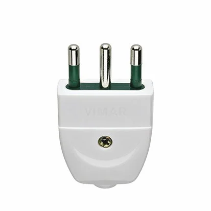 Vimar RI.00202N Duża wtyczka SICURY 2P+T 16 A 250 V, włoski standard typu S17, wyjście kabla osiowego, czarny