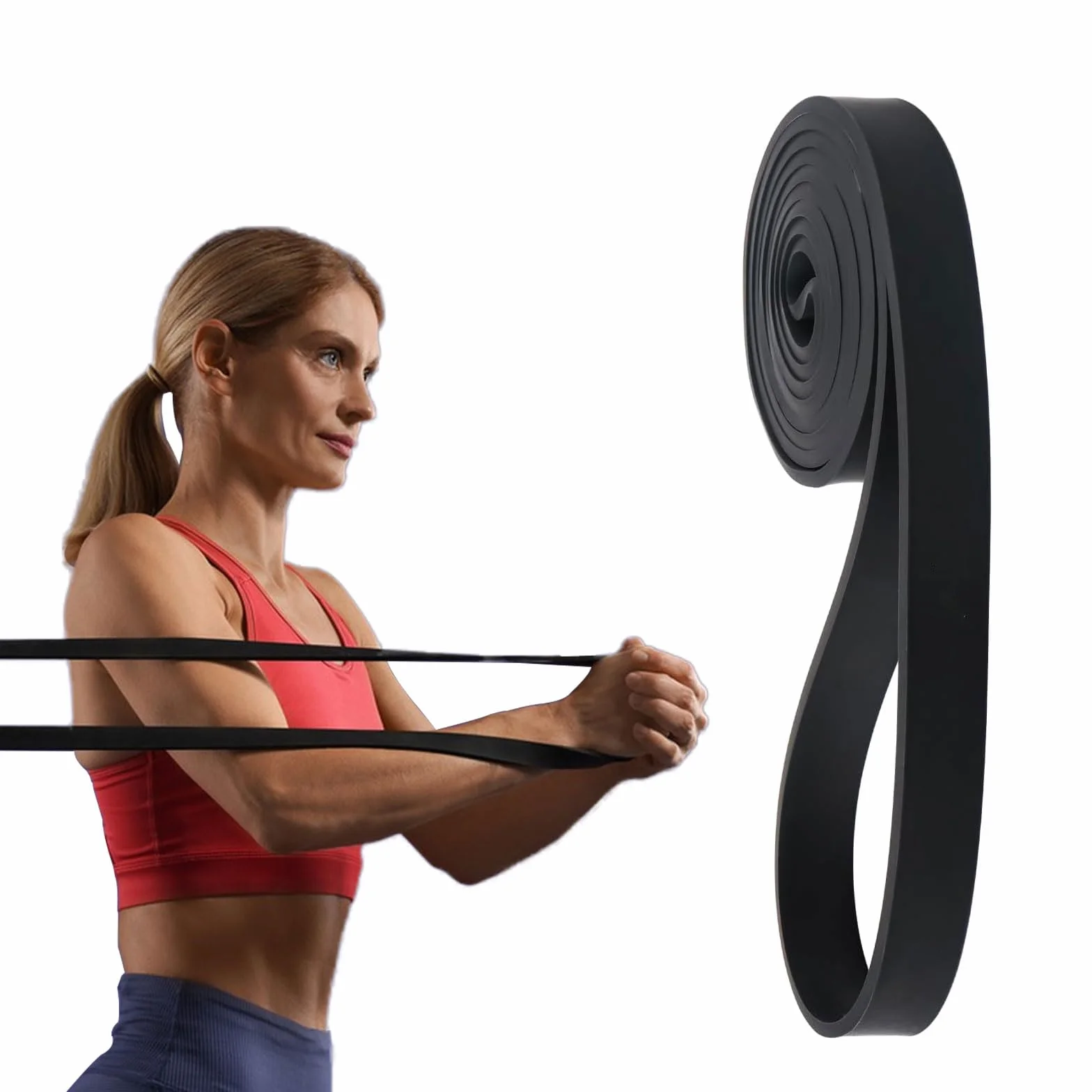 Taśmy fitness, długie taśmy oporowe, 100% lateks, taśmy oporowe, taśma do podciągania, idealna do budowy mięśni, jogi, pilatesu, treningu siłowego
