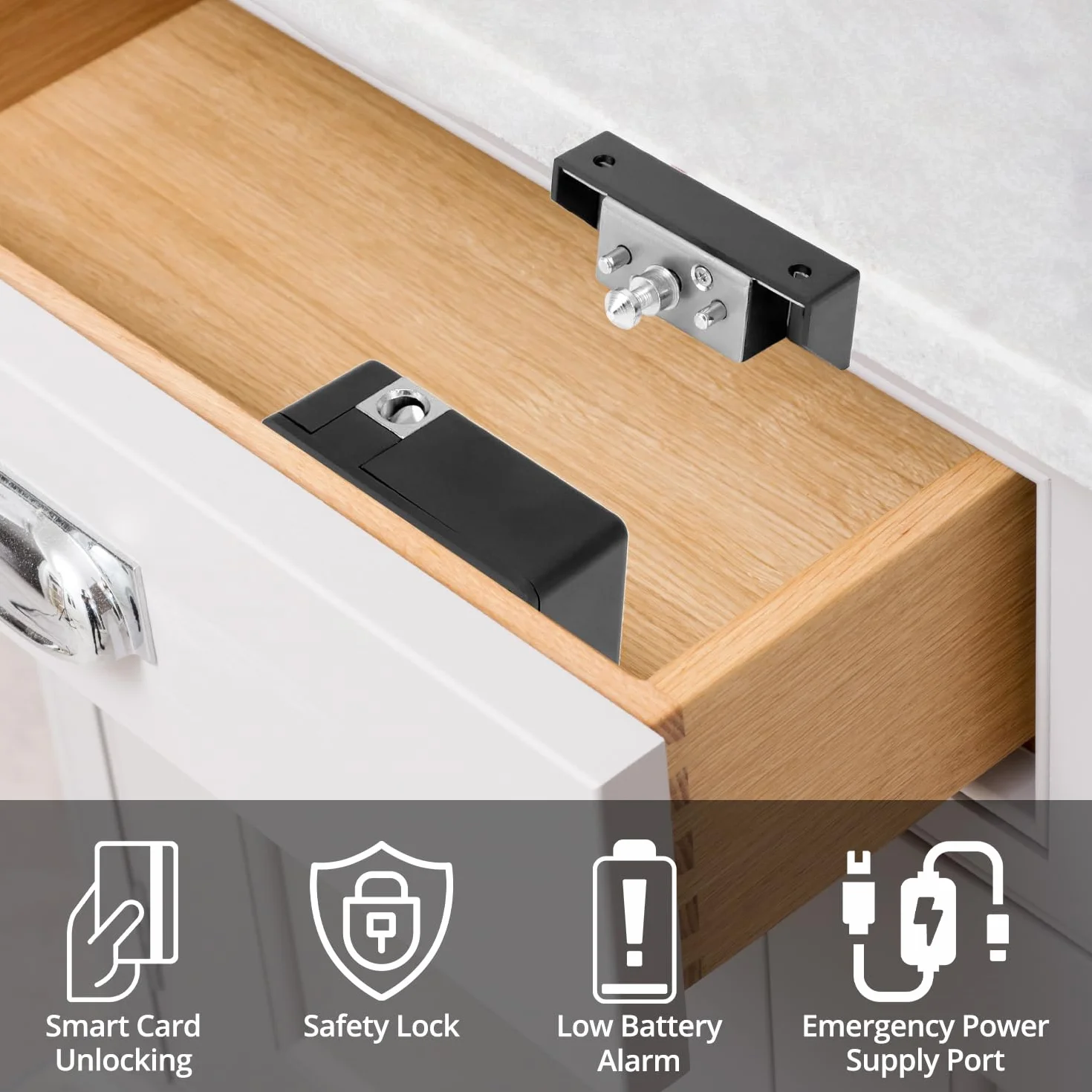QWORK Inteligentny zamek do szuflady RFID ukryte zamki do szafki