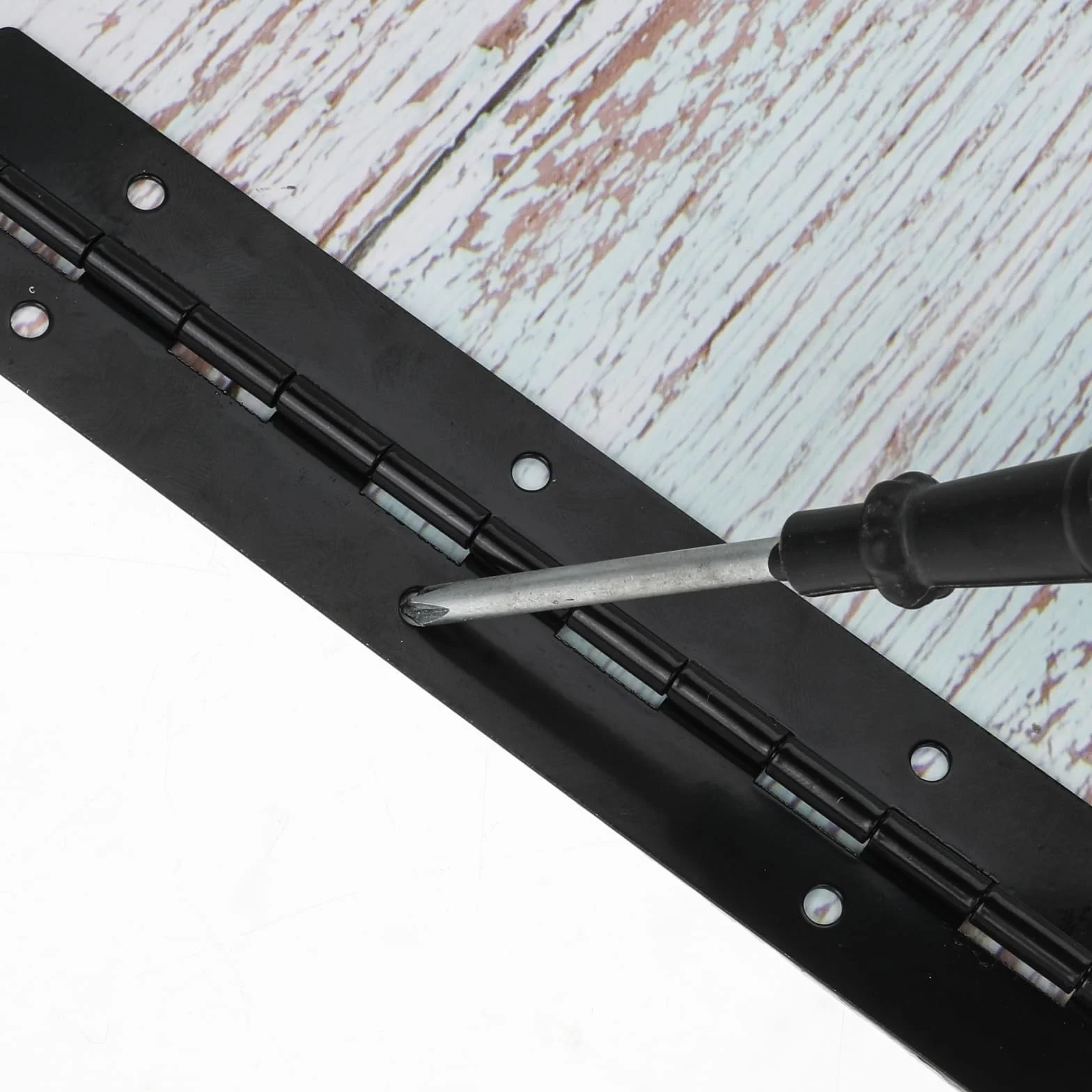 Czarne taśmy fortepianowe 20 cm ciężkie zawiasy z otworami do mebli drewnianych
