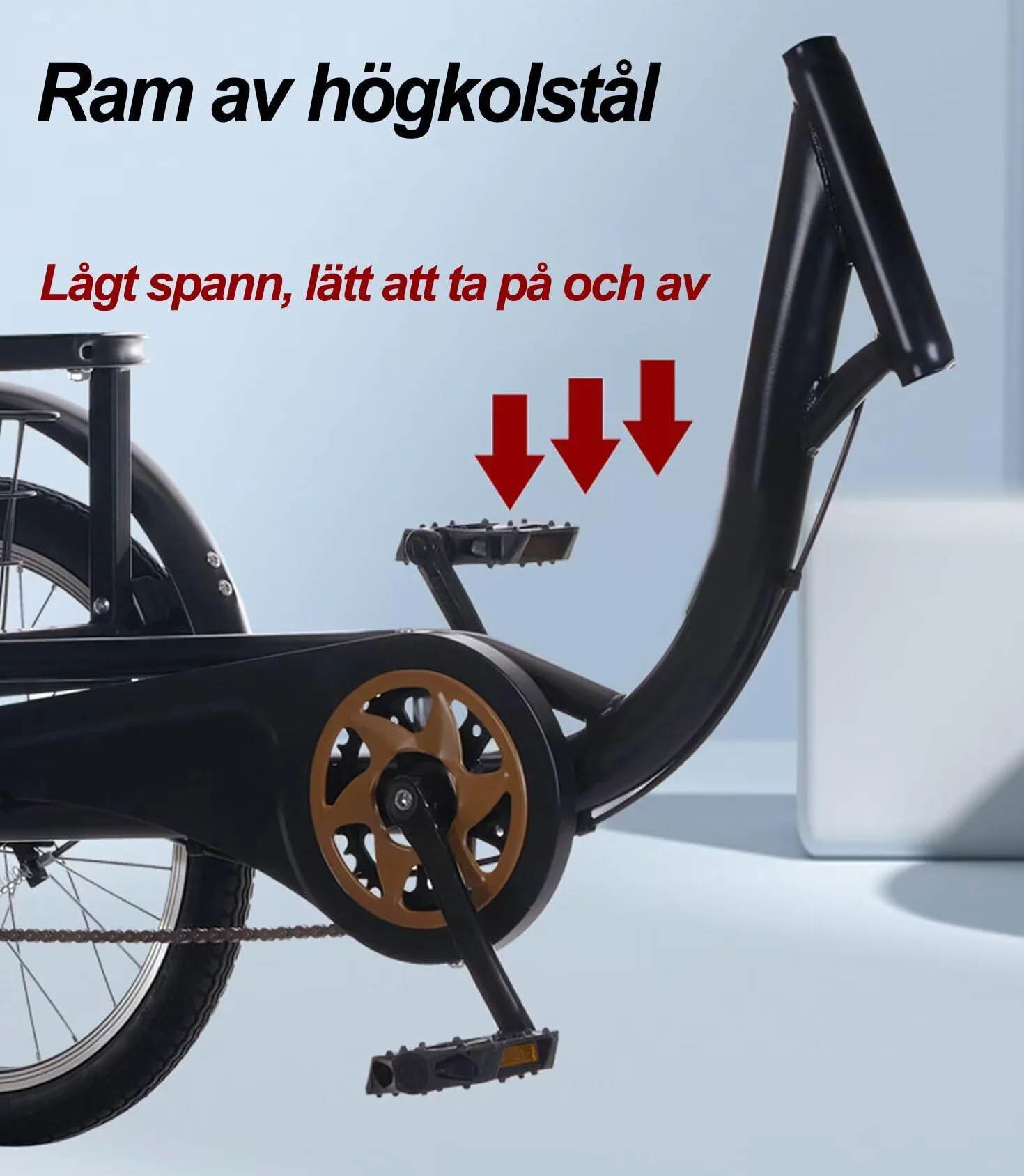 Rower trójkołowy dla dorosłych z pedałami, szerokie i wygodne siedzenie, 3-kołowy rower dla seniorów, hydrauliczny przedni widelec i tylny hamulec olejowy, płynna jazda.