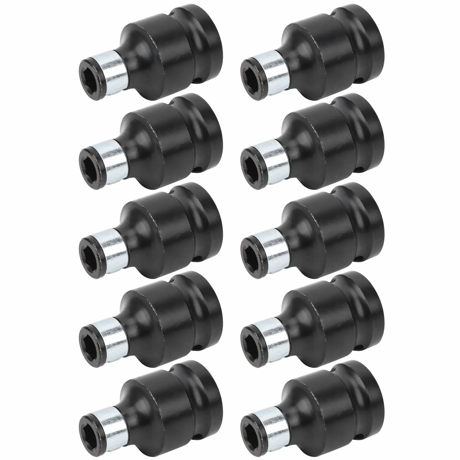 Adapter gniazda 1/2" na 1/4" sześciokątny do wkrętarki udarowej 10-częściowy