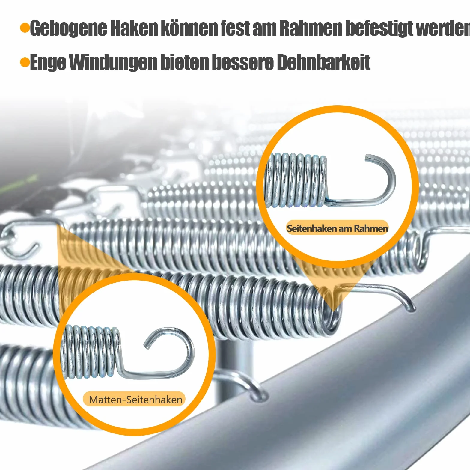 GOPLUS 20 sztuk sprężyn do trampoliny z hakiem T, 140 mm/180 mm, wysokowydajne sprężyny zapasowe z ocynkowanej stali, odporne na warunki atmosferyczne zestaw sprężyn zapasowych do trampoliny