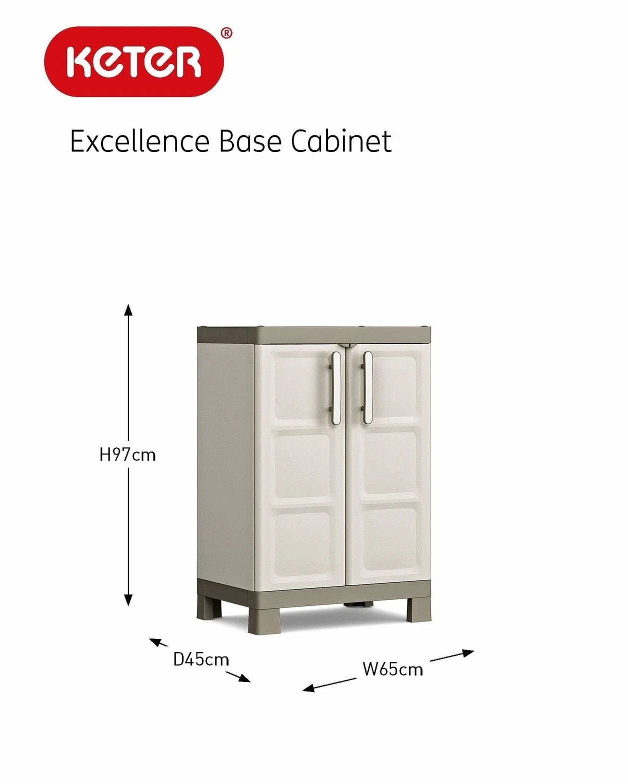 Keter Excellence szafka z tworzywa sztucznego 65 x 45 x 97 cm beżowa szarobrązowa