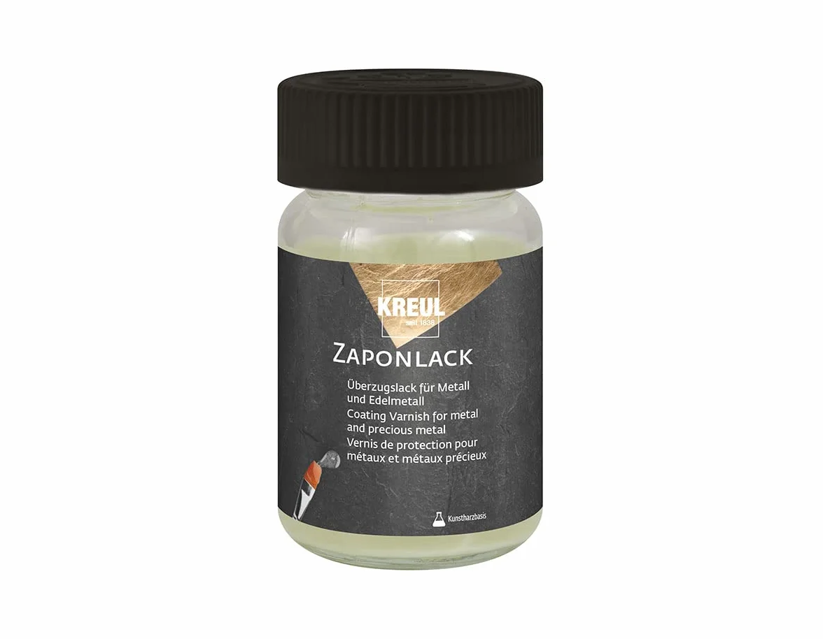KREUL 84060 - Lakier Zapon, 60 ml, transparentny lakier ochronny do błyszczących powierzchni metalowych, zapobiega matowieniu, odbarwieniom i korozji.