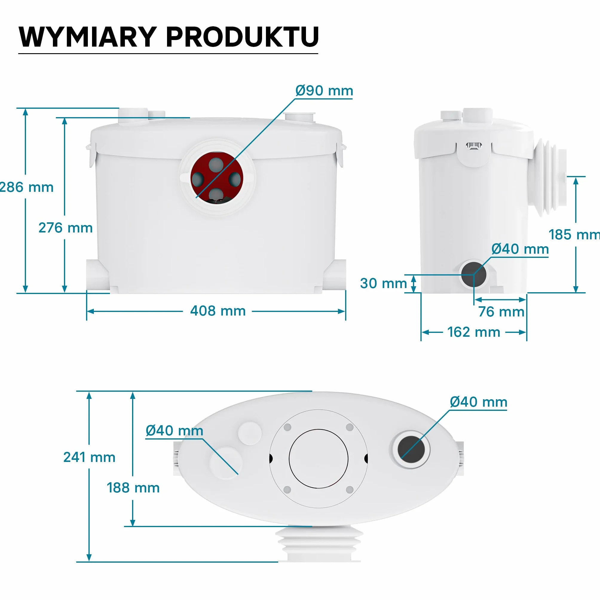 XPOtool Pomporozdrabniacz 400 W 135 l/min 8,5 m 85 m