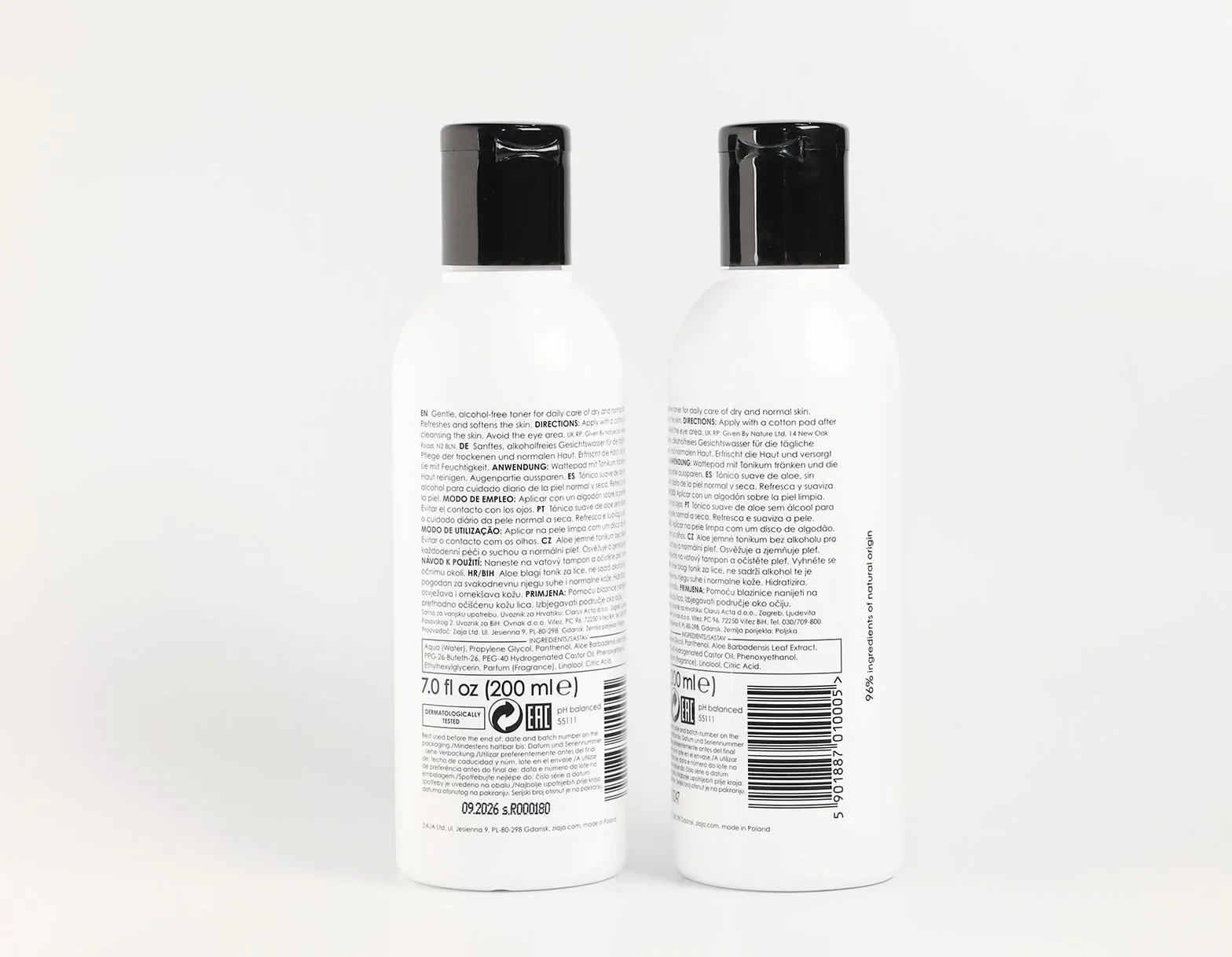 ZIAJA Aloe Leche Limpiadora 200 Ml kosmetyk do pielęgnacji skóry