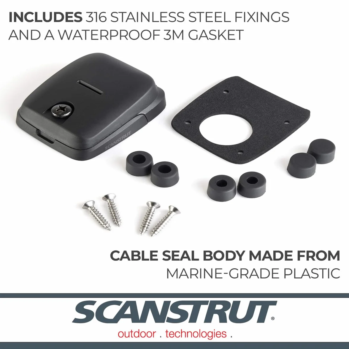 Scanstrut DS-HD6-BLK pozioma podwójna uszczelka kablowa - czarna