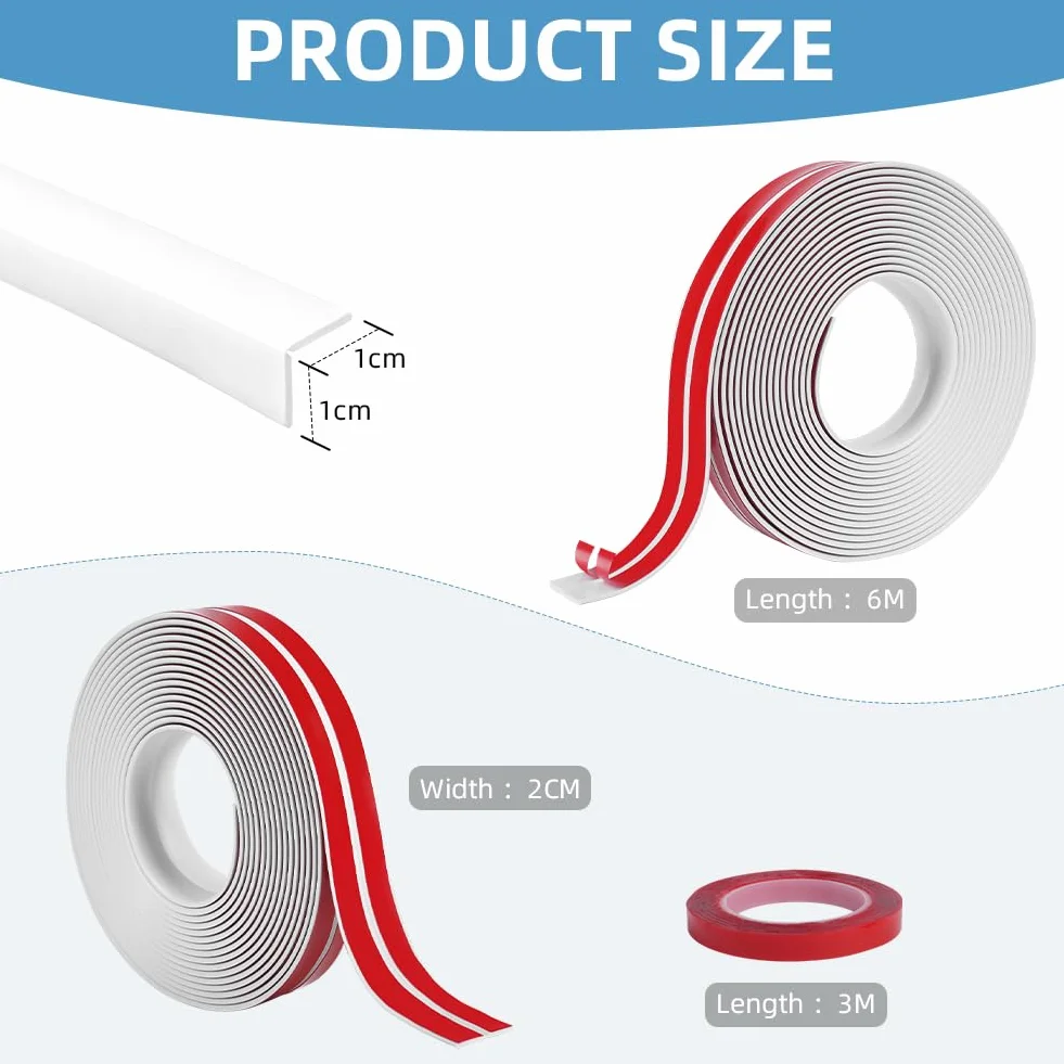 Flintronic Samoprzylepna Miękka Listwa Przypodłogowa PVC 20 mm 6M Składana Wodoodporna Dekoracyjna
