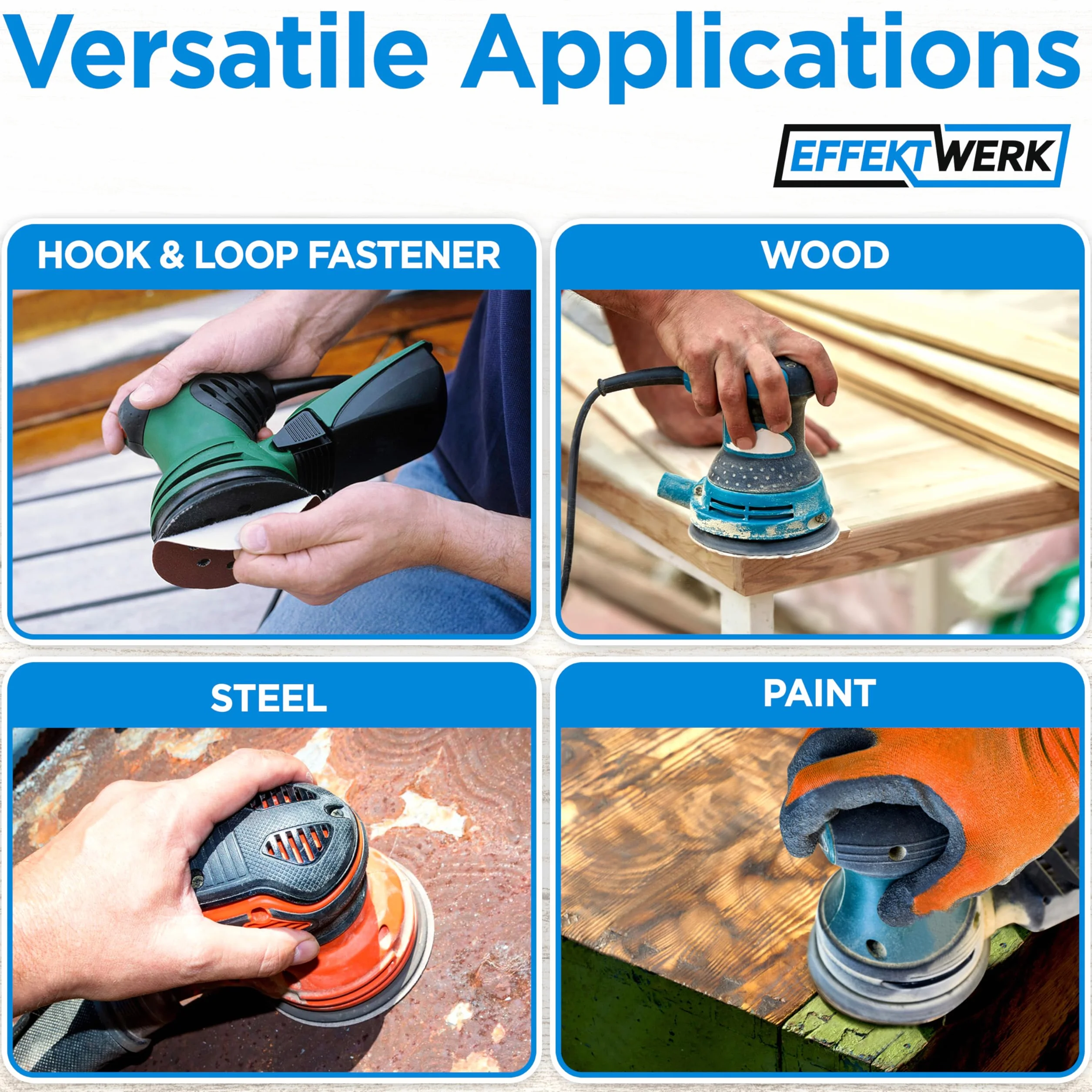 150mm Sanding Discs 120 Pack 6 Holes Sandpaper Multiple Grit Sizes 40-800