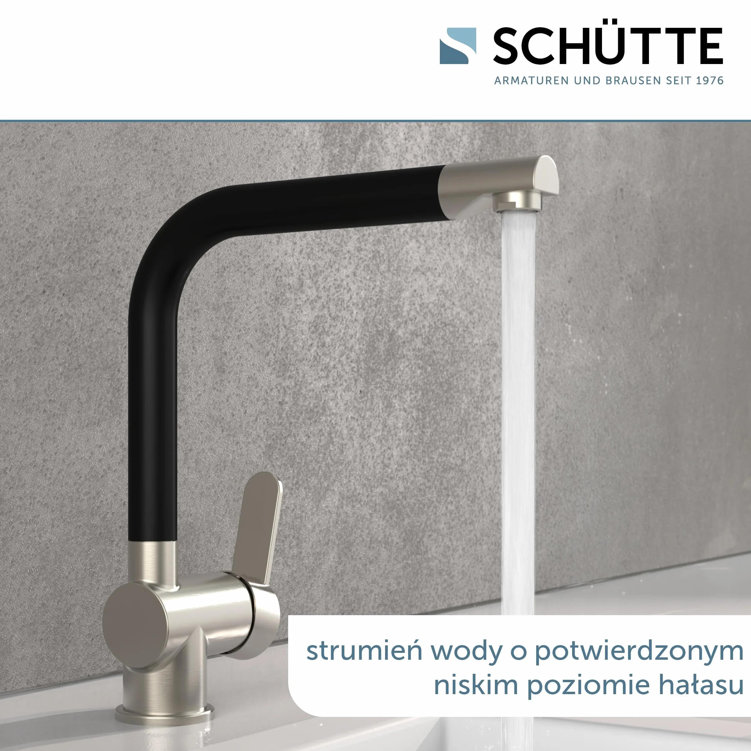 Schütte RIO armatura zlewozmywakowa czarny matowy stal szlachetna
