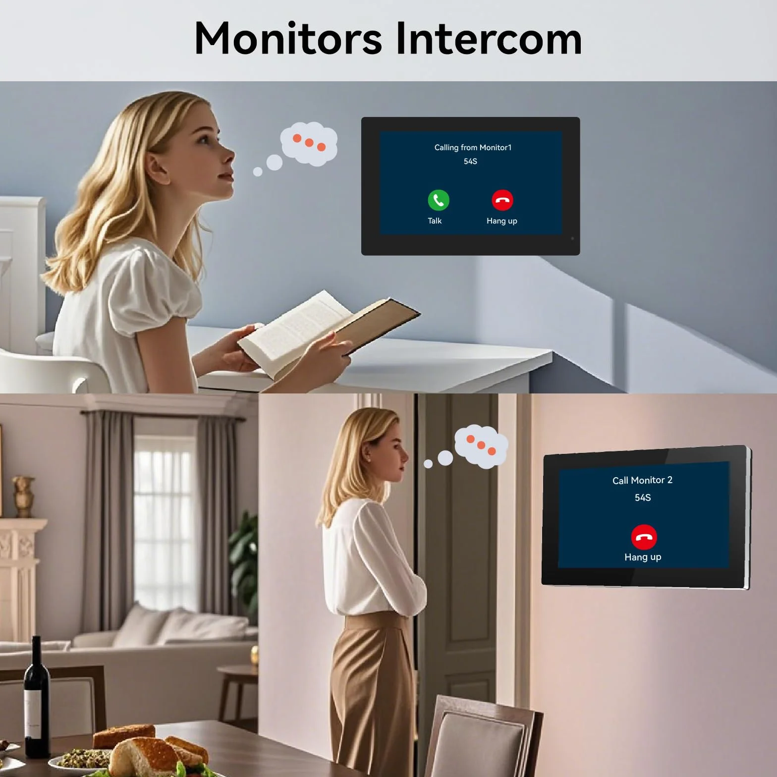 Wideodomofon 7-calowy ekran dotykowy z kamerą noktowizor zdalne odblokowywanie dwukierunkowy do willi 1 kamera 2 monitory