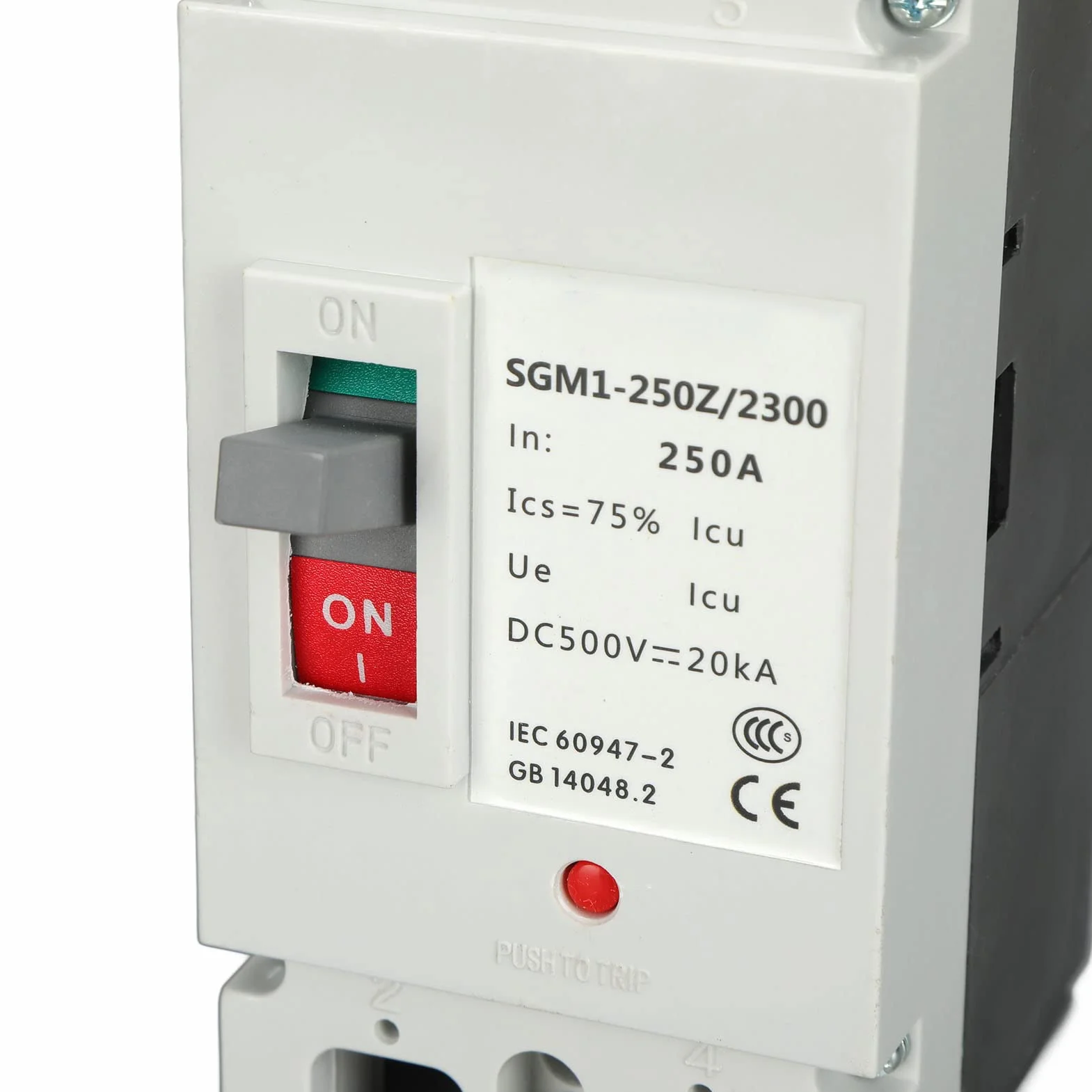 MCCB Przerywacz DC 500V 250A 2P Izolator do Systemu Fotowoltaicznego