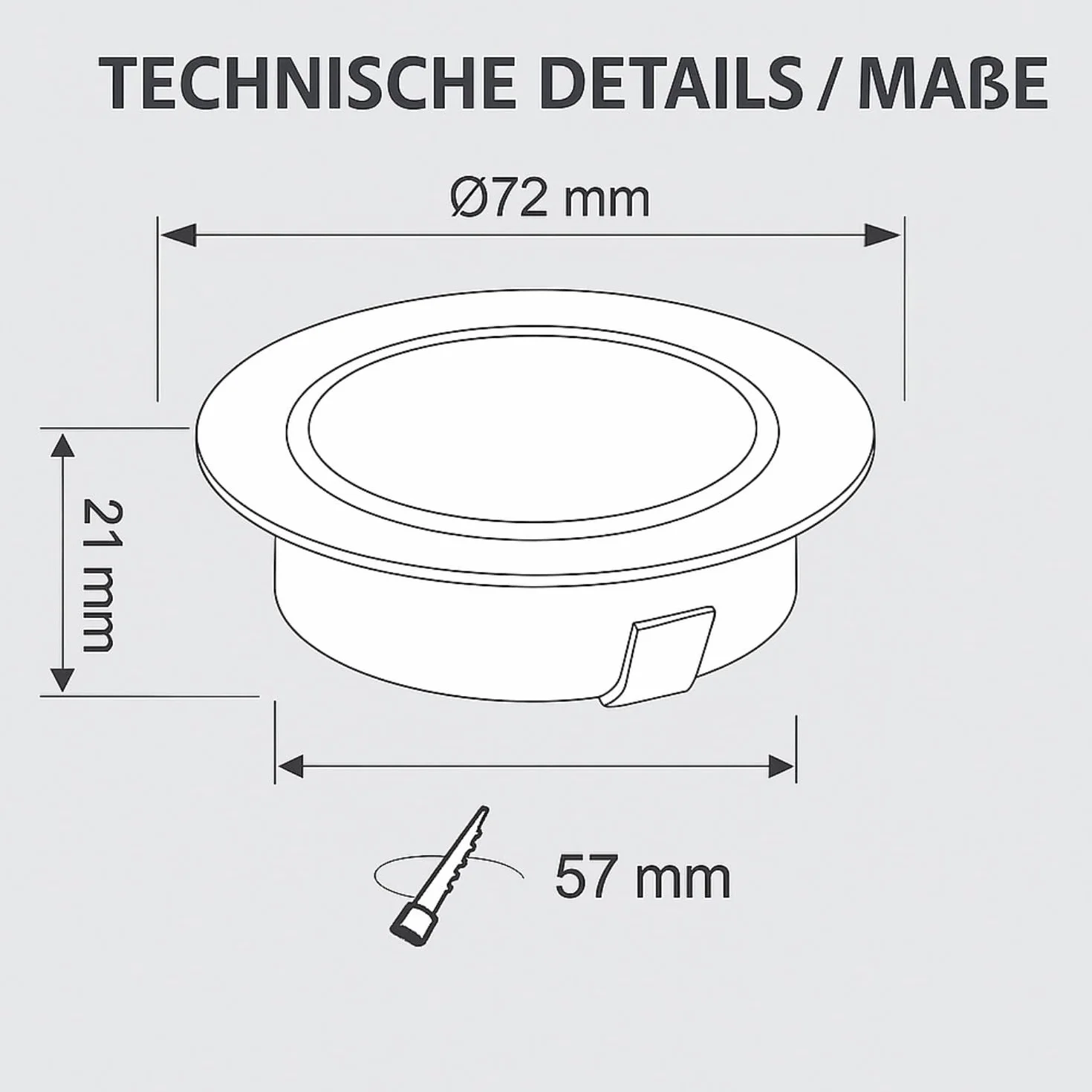 ADAKAT Zestaw 2 sztuk metalowy reflektor do zabudowy G4 12 V szklana pokrywa