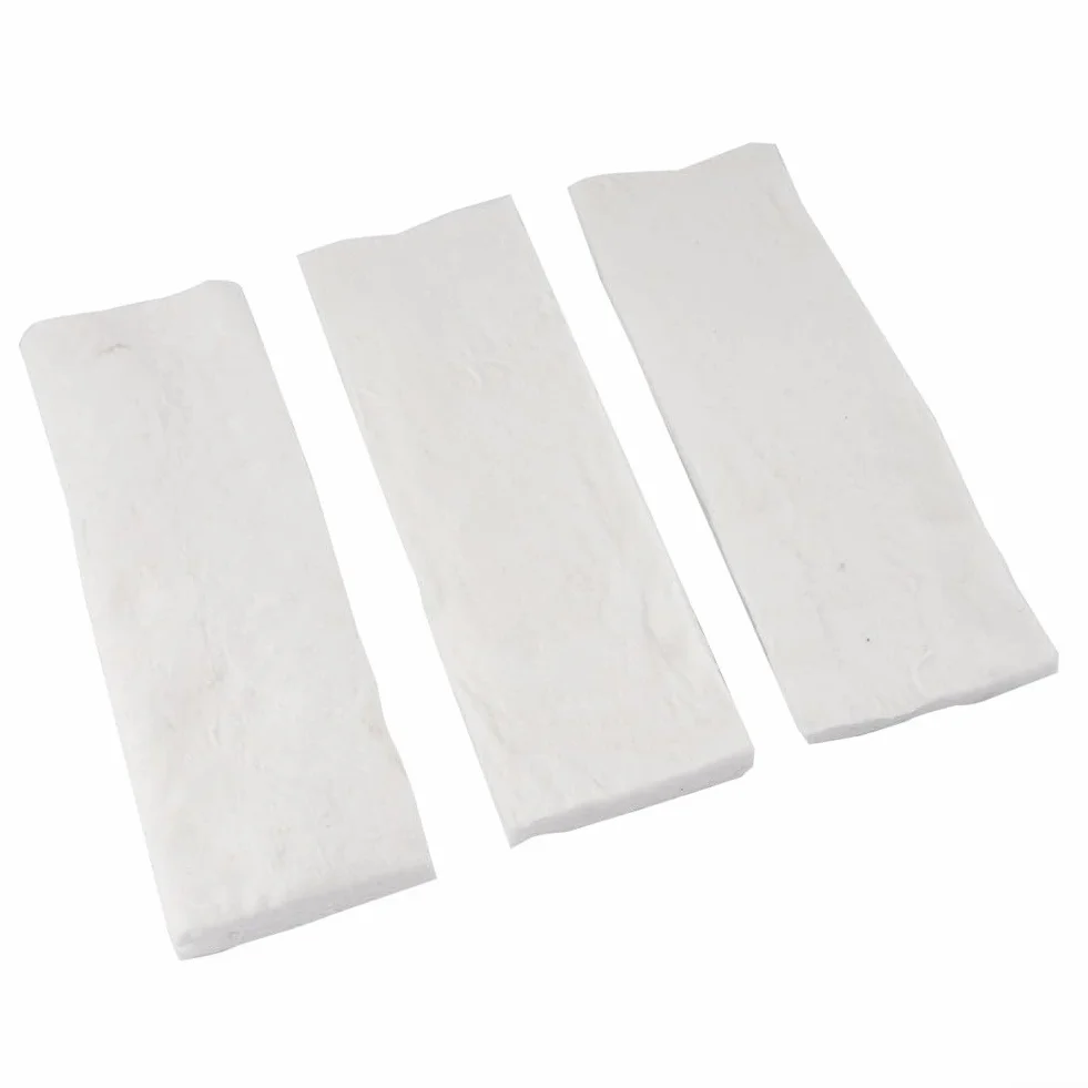 Gąbka z wełny ceramicznej, ognioodporne włókna wapniowo-magnezowo-krzemianowe, ulepszona stabilność płomienia, długotrwałe spalanie, łatwy w użyciu, zestaw 3 szt. (30 x 10 x 2,5 cm)