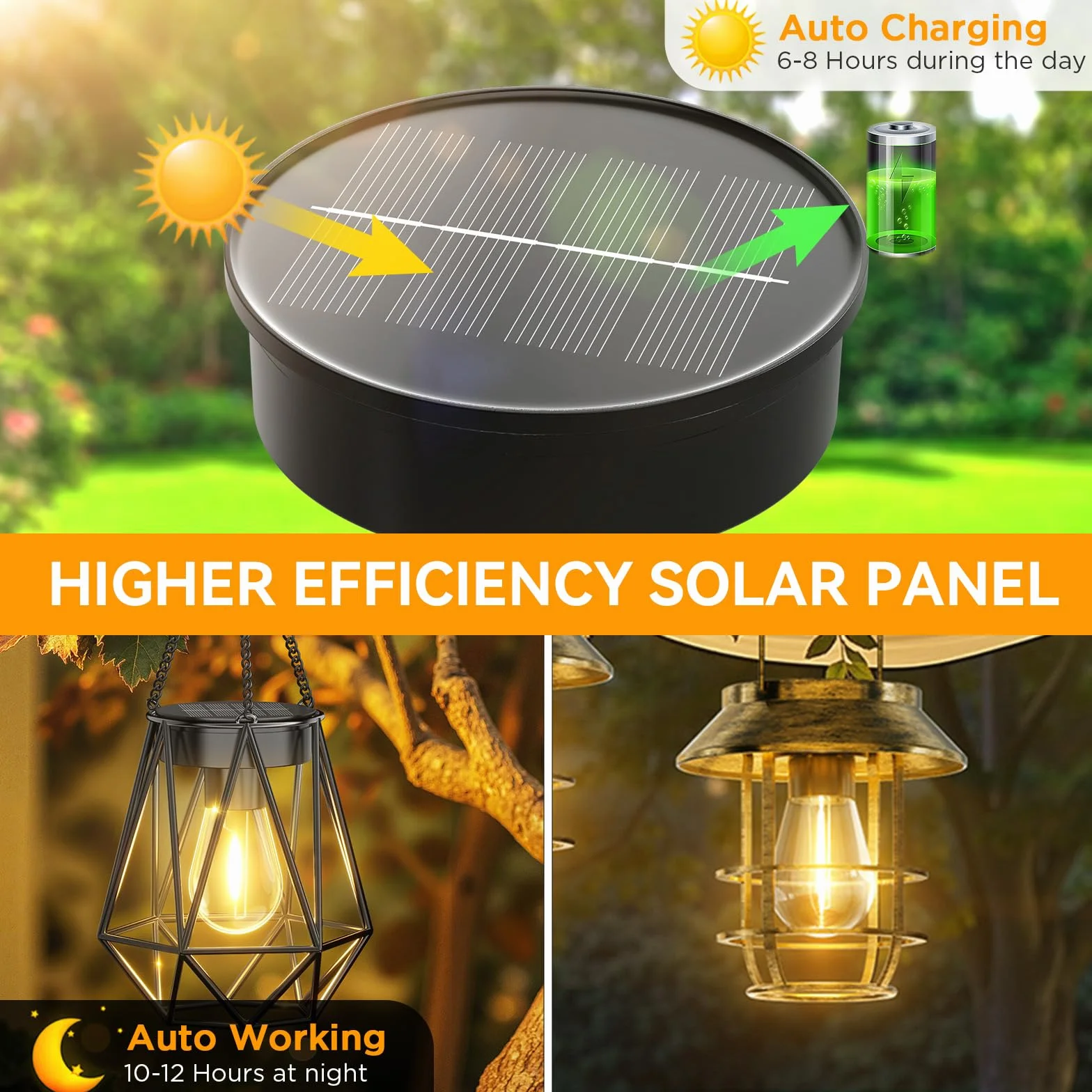 BUCASA Lampa Solarna LED 8 cm do Ogrodu, Części Zamienne, Panel Słoneczny
