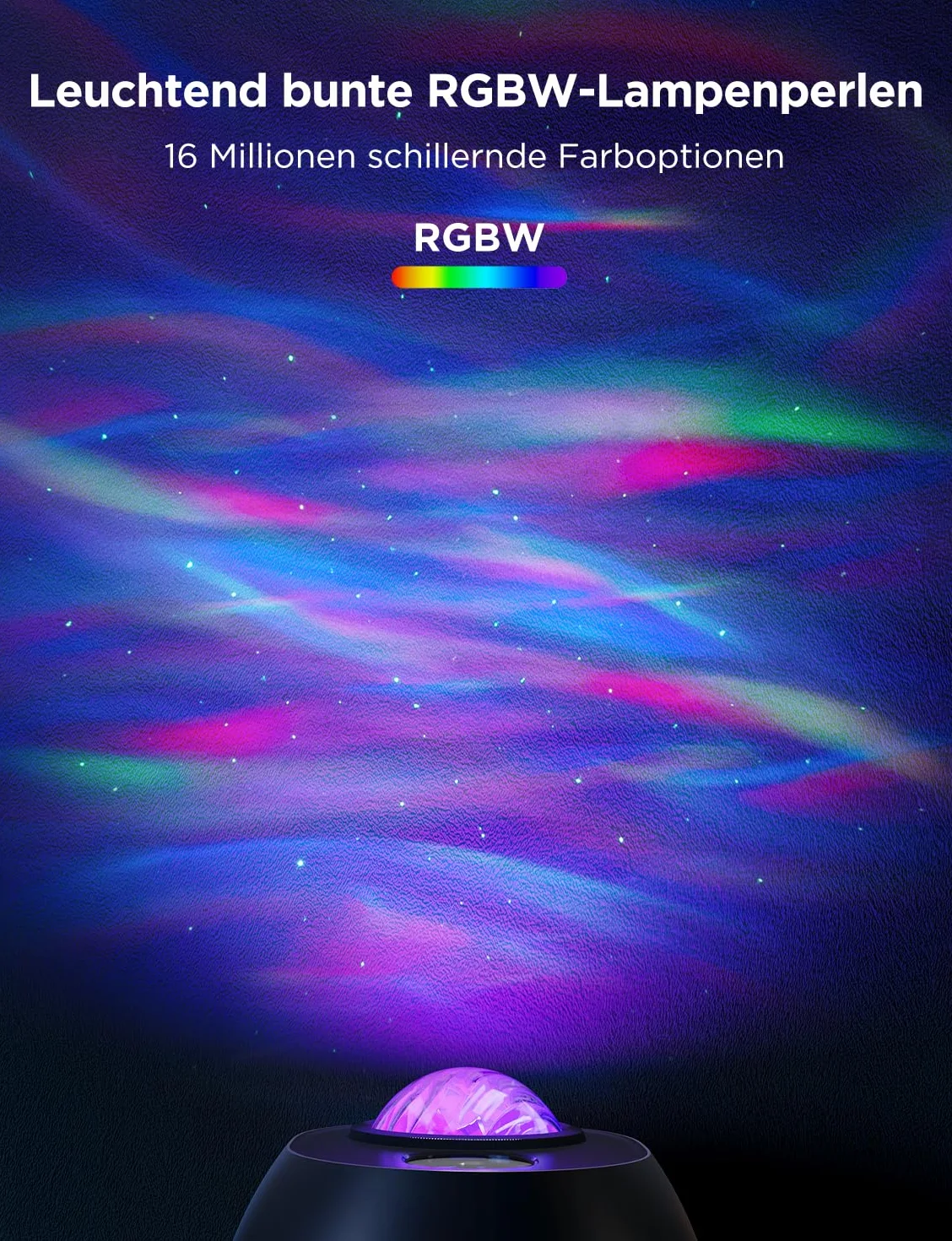 Govee Projektor LED gwiaździstego nieba, lampa RGBW Aurora z 52 scenami