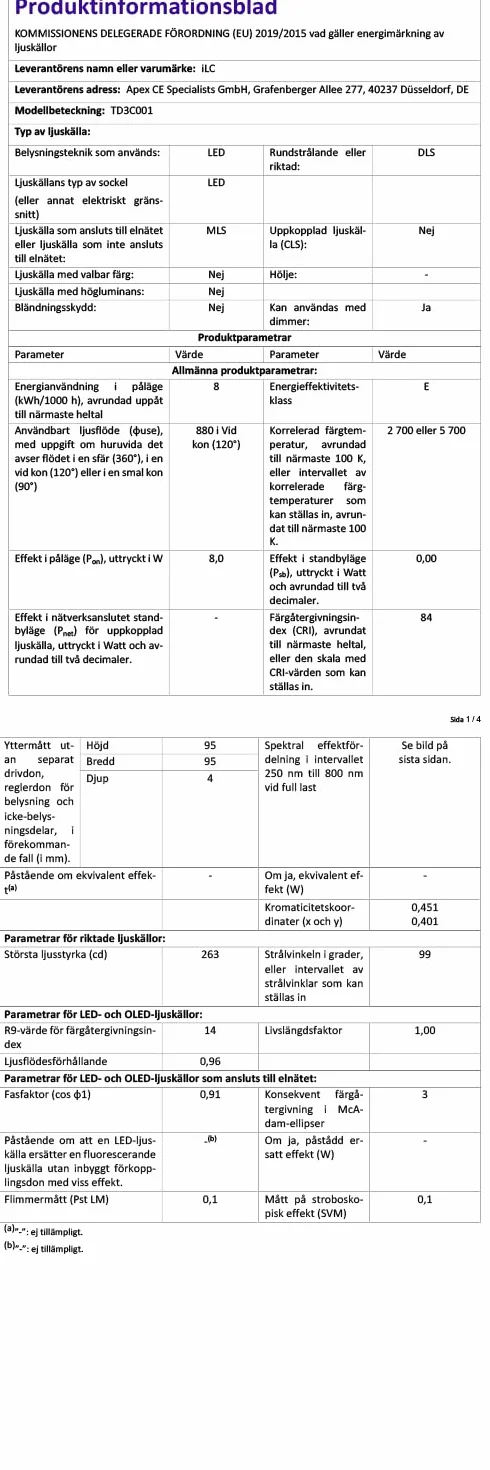Reflektor LED do wbudowania 8W RGBW z pilotem IP44 okrągły punkt sufitowy ciepła biel 2700K ściemnialna 4 sztuki