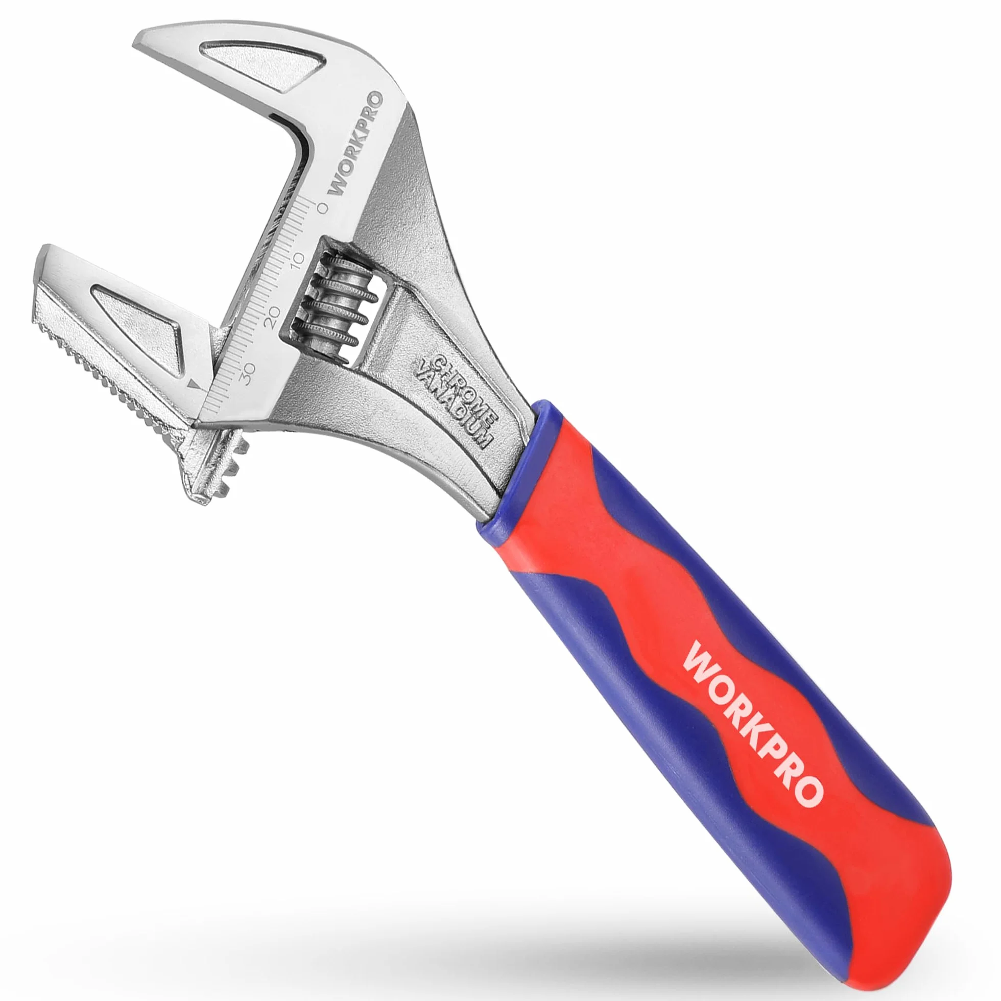 WORKPRO Klucz płaski 2 w 1 regulowany ze stali chromowo-wanadowej 200 mm 42 mm szerokości szczęki