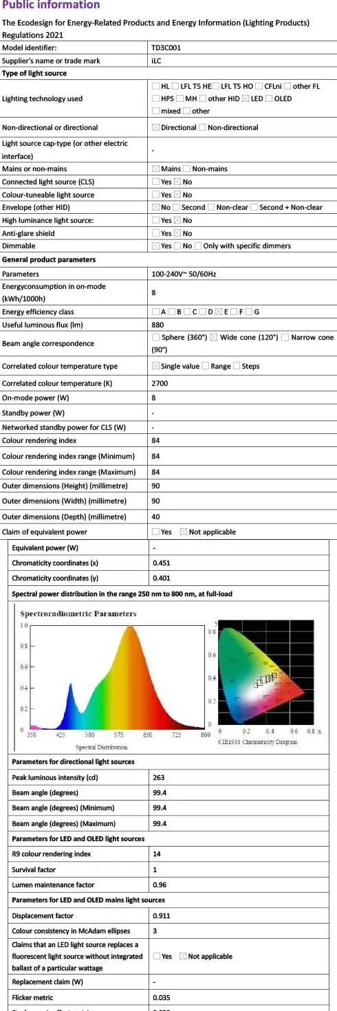 Reflektor LED do wbudowania 8W RGBW z pilotem IP44 okrągły punkt sufitowy ciepła biel 2700K ściemnialna 4 sztuki