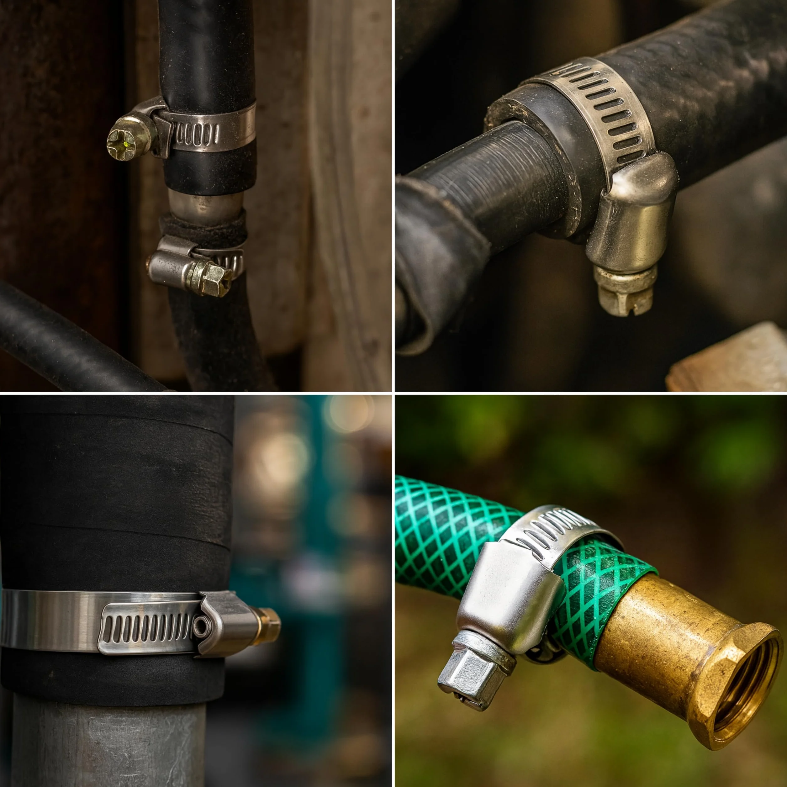 Opaski zaciskowe z napędem ślimakowym, 4 sztuki, Ø 40-60 mm, stal szlachetna, szerokość 9 mm