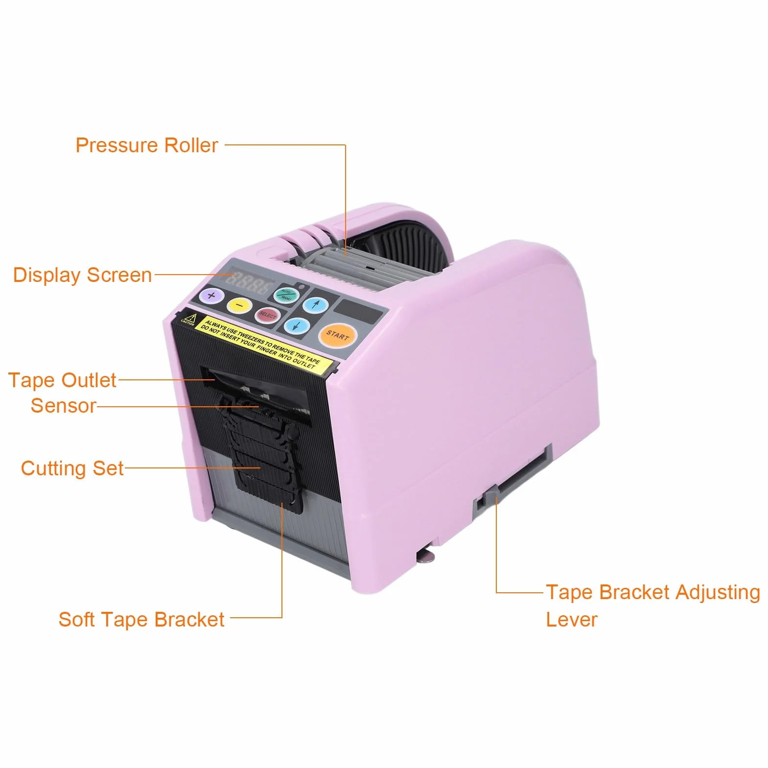Automatyczny Dyspenser Taśmy 6-60 mm, Elektryczna Maszyna do Cięcia Wstążek, Obcinak 999 mm, 200 mm/s