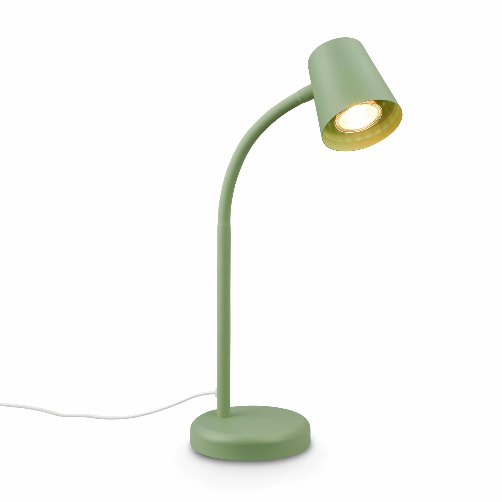 BRILONER Lampka nocna GU10 obrotowa z przełącznikiem kablowym, limonkowa