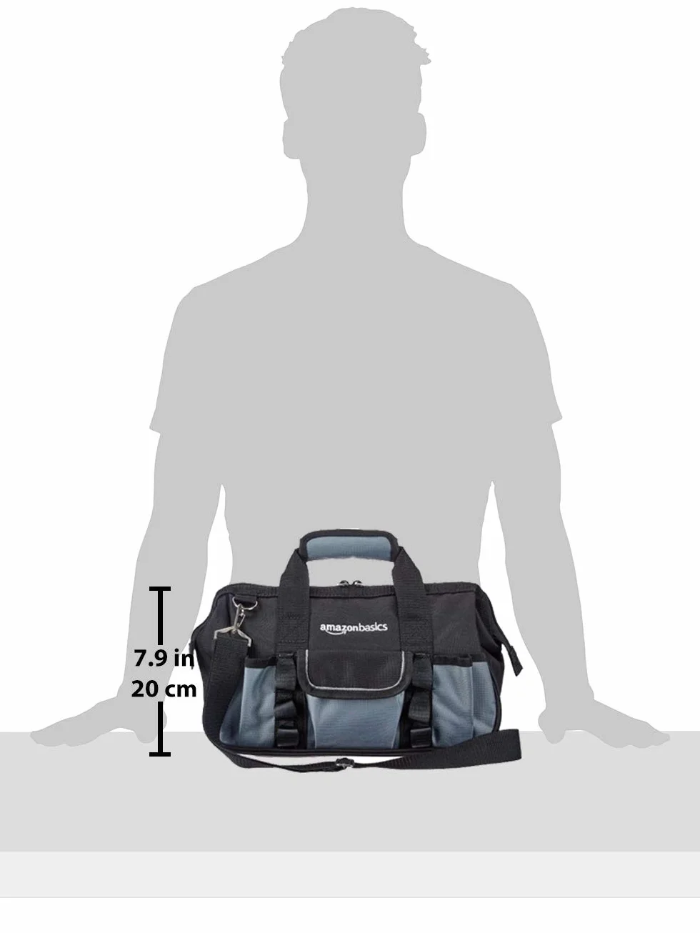 Amazon Basics Torba na narzędzia 32 cm szara srebrna