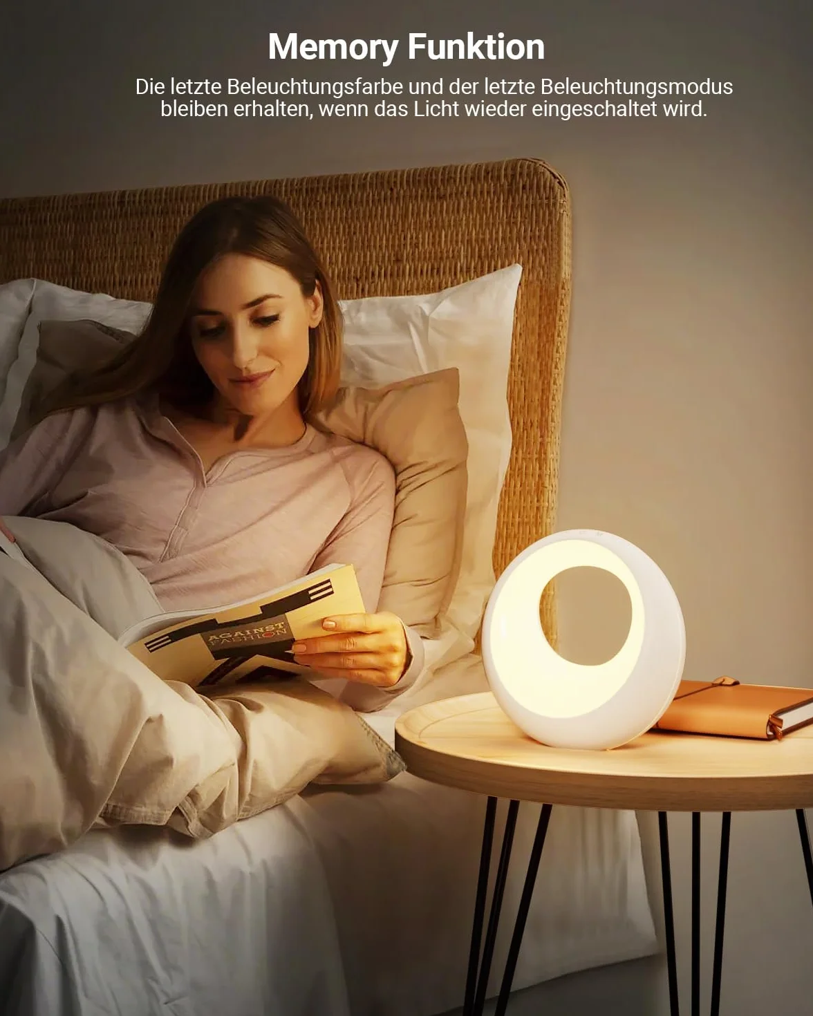Bonsery Lampka nocna dotykowa, ściemniana, okrągła, z pilotem zdalnego sterowania, lampa stołowa LED, bezprzewodowa, ze zmianą kolorów RGB, lampka nocna dla dzieci z timerem i pamięcią, do dekoracji